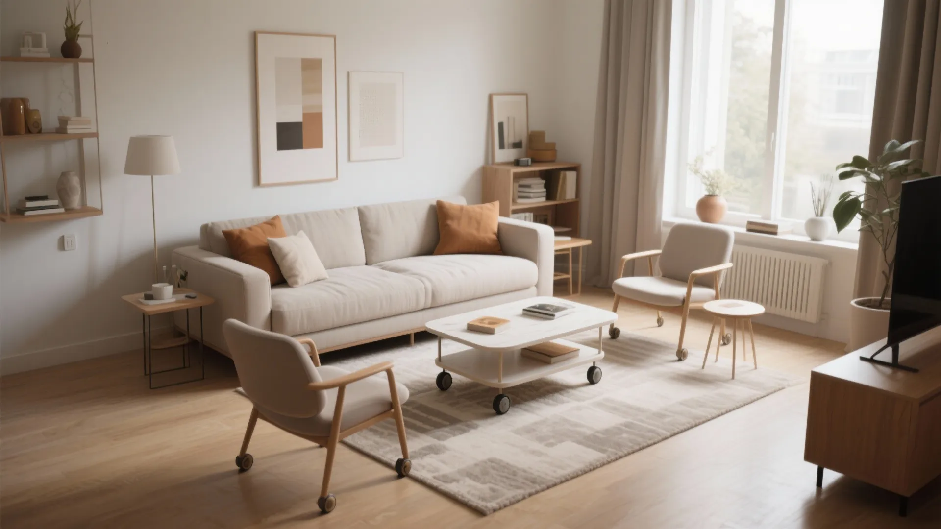 10. Flexible Furniture on Casters