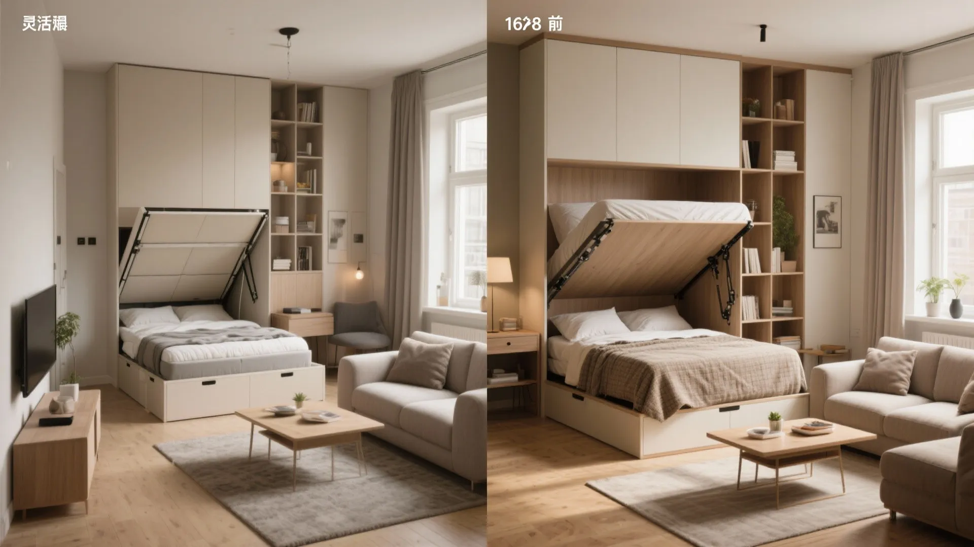 4. Flexible furniture: Murphy beds, modular sofas, and foldables
