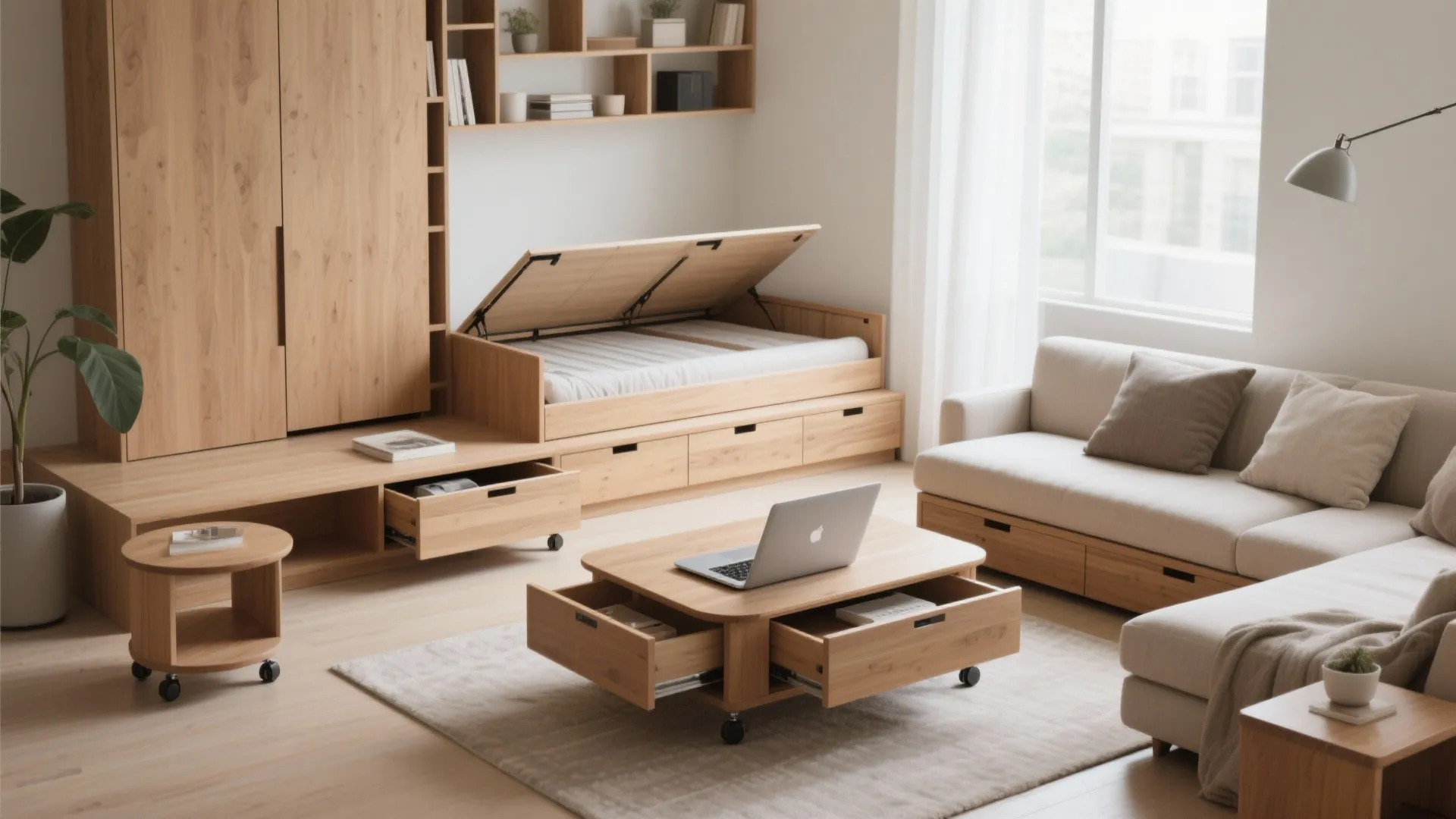 Flexible furniture: nesting, folding, and built-ins