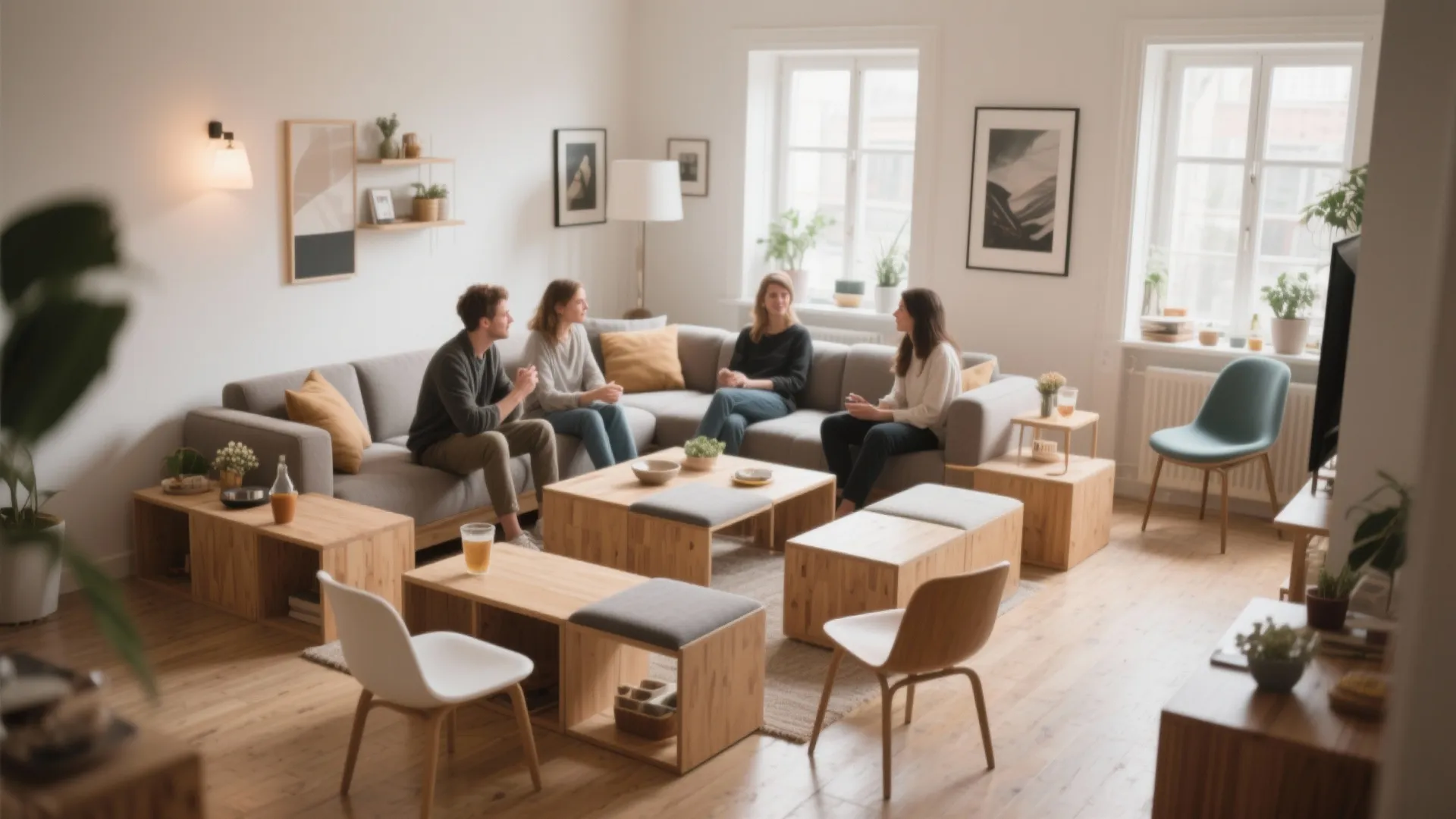 1. Flexible Furniture Zones