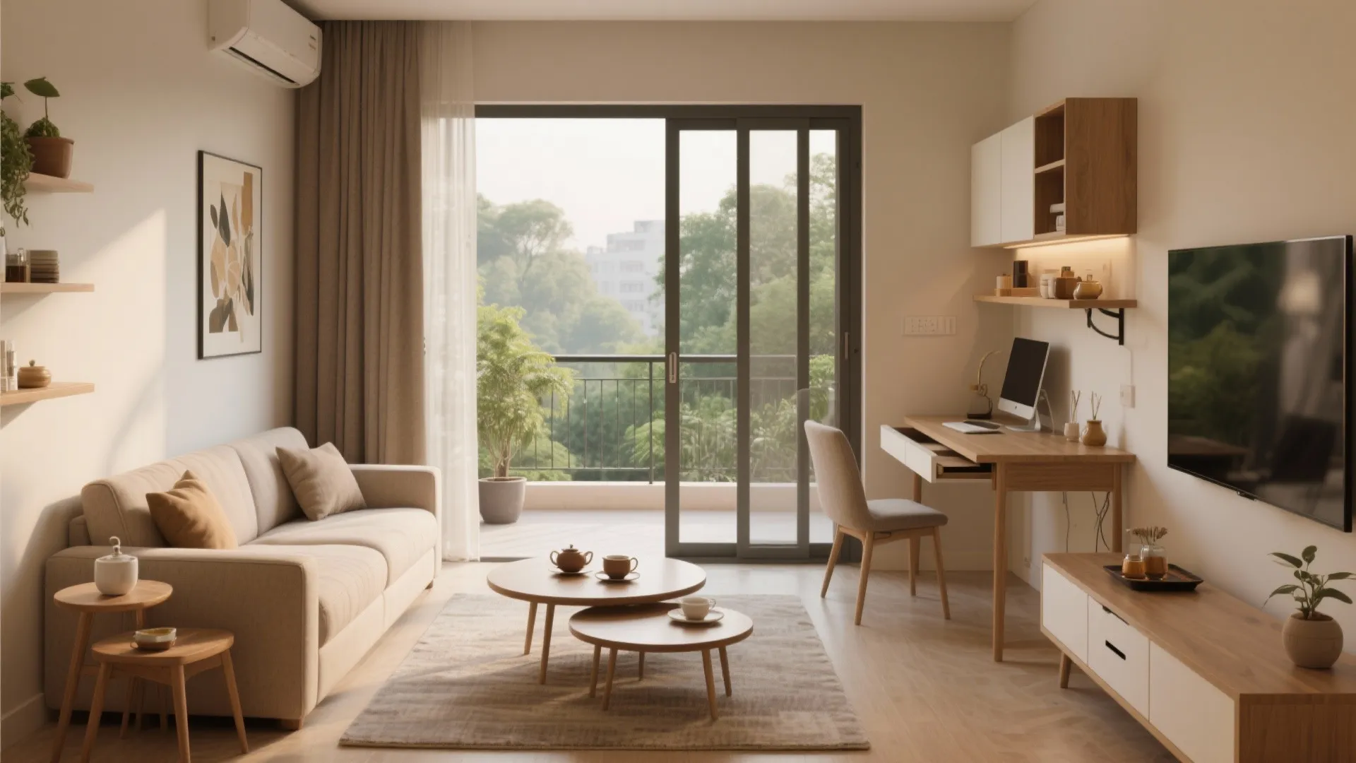 Flexible furniture and transformable zones