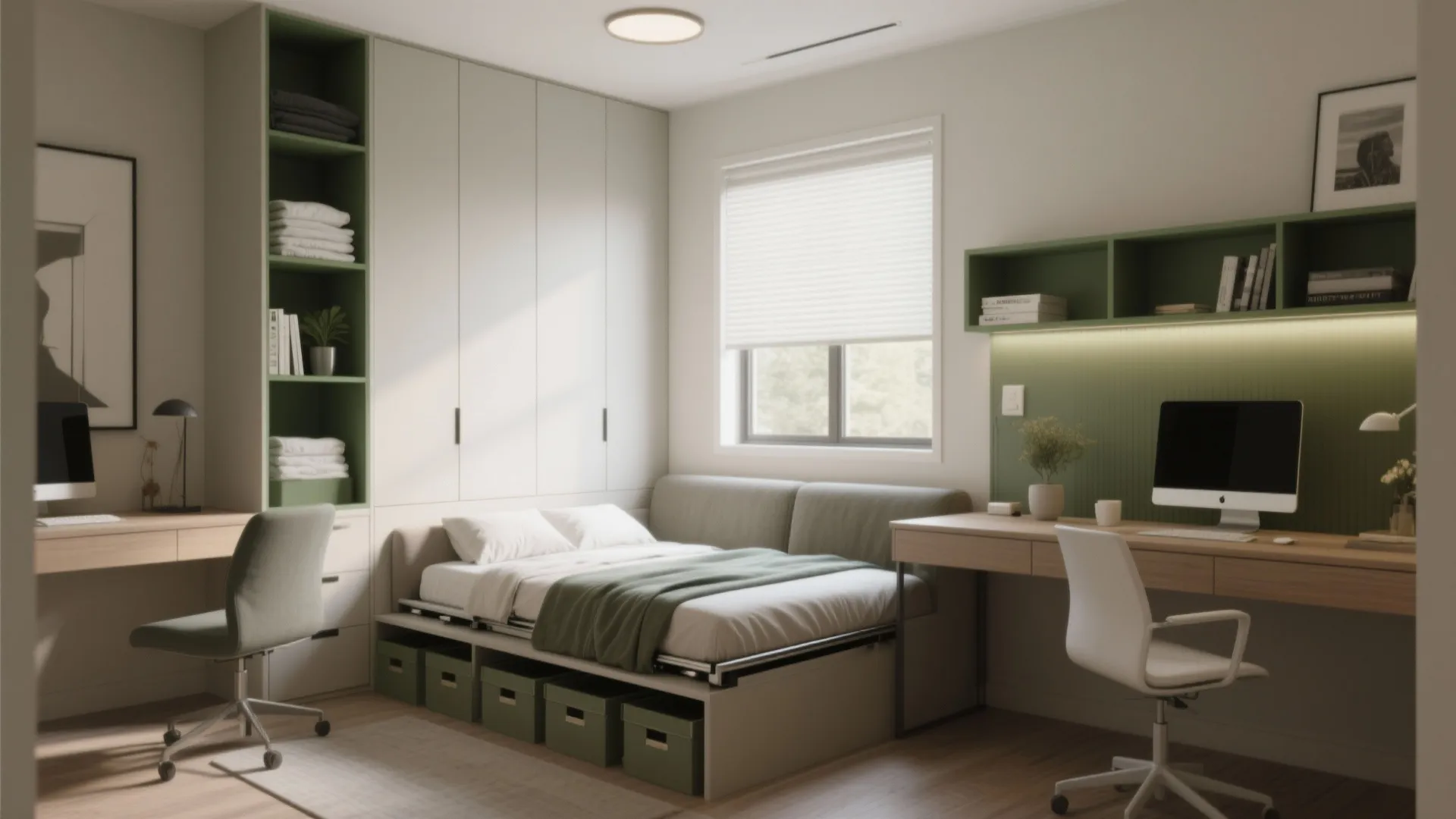2. Flexible Second Bedroom: Office-by-Day, Guest Room-by-Night