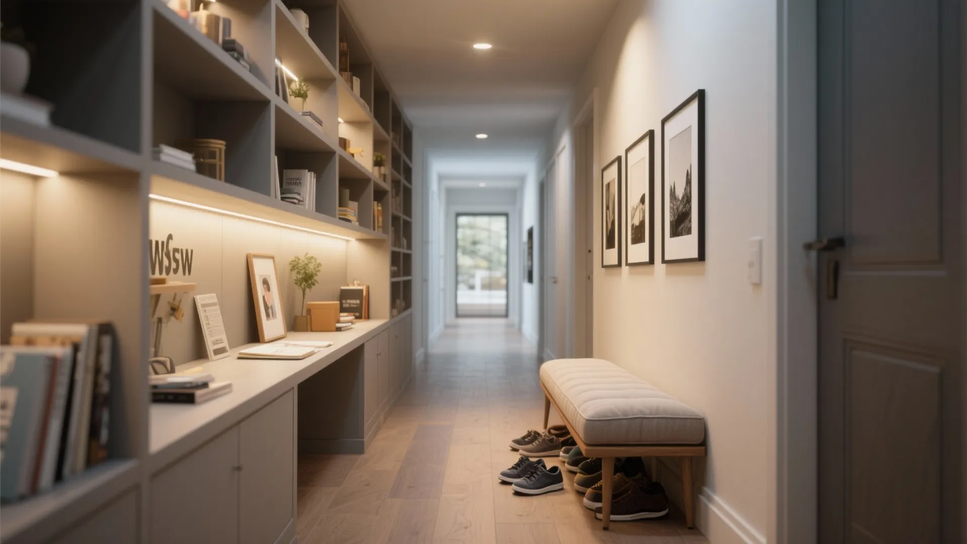 5. Flexible hallway that doubles as a gallery or play strip
