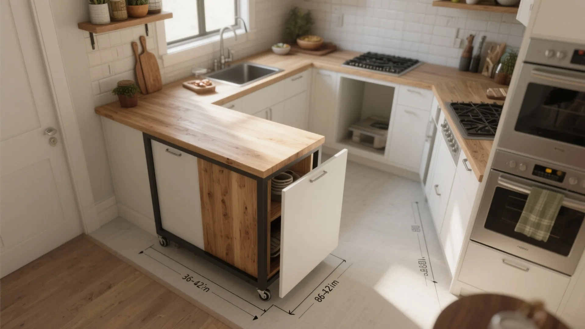 5. Flexible islands and fold-down counters for extra prep