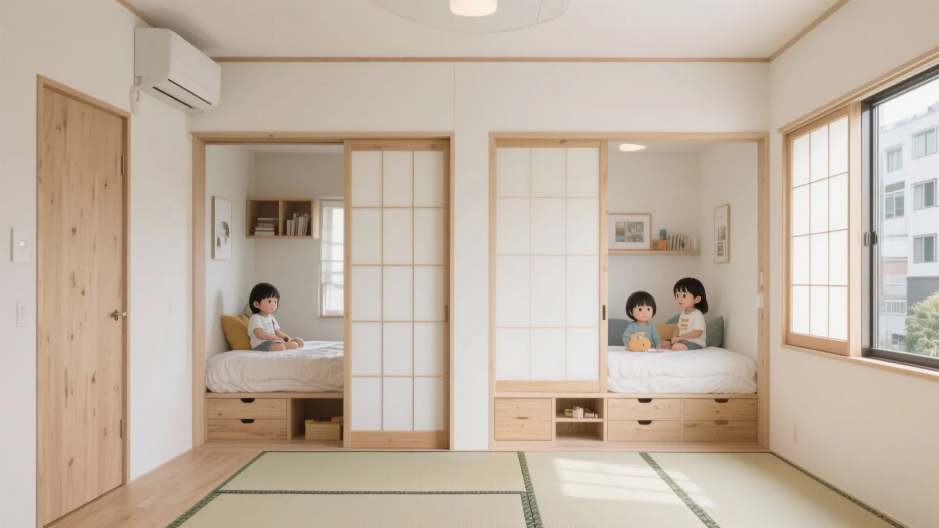 Tips 2: 4つの個室に「役割の強弱」をつけて可変性を確保（東京小戸型／日式風格）
