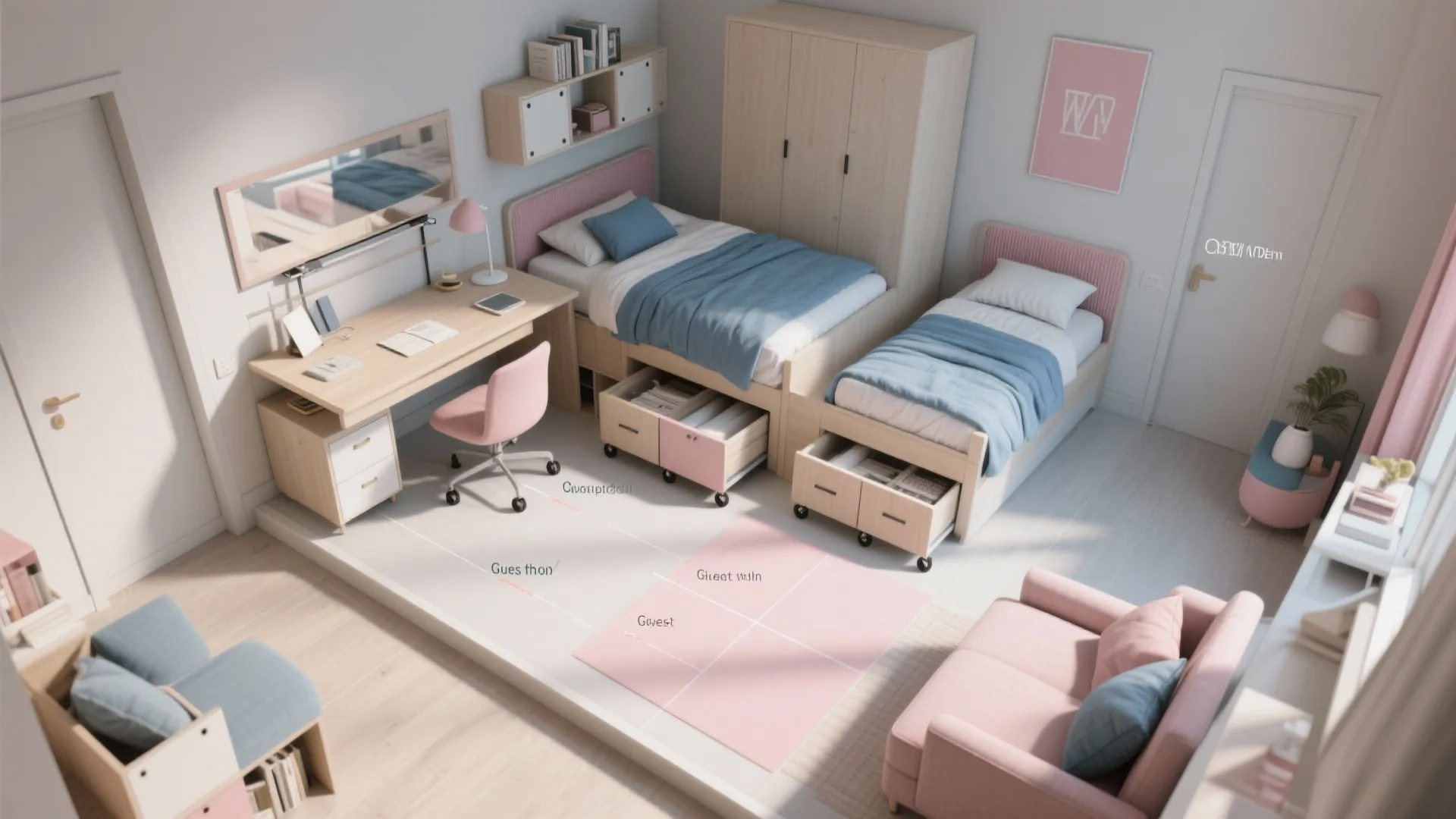 5. Design for flexibility: guest-ready and study-friendly