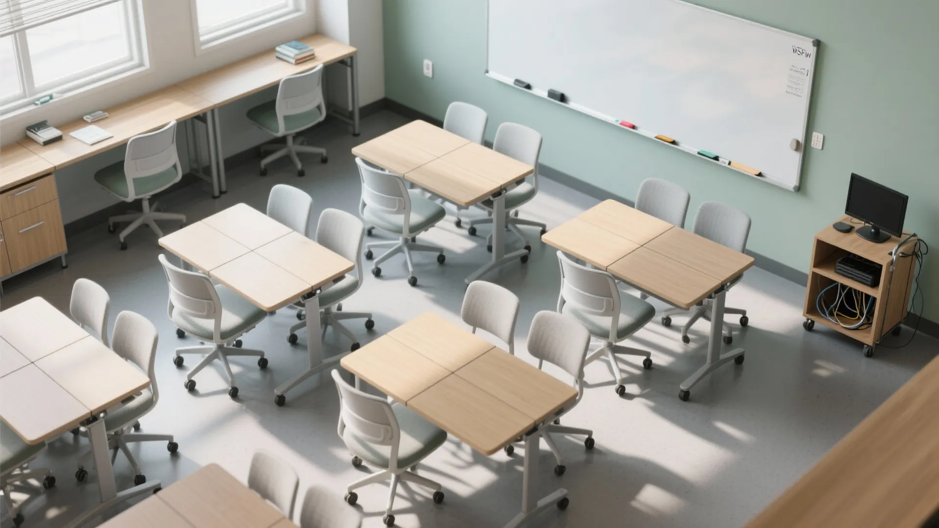 Flexible furniture and layouts for multi-mode study