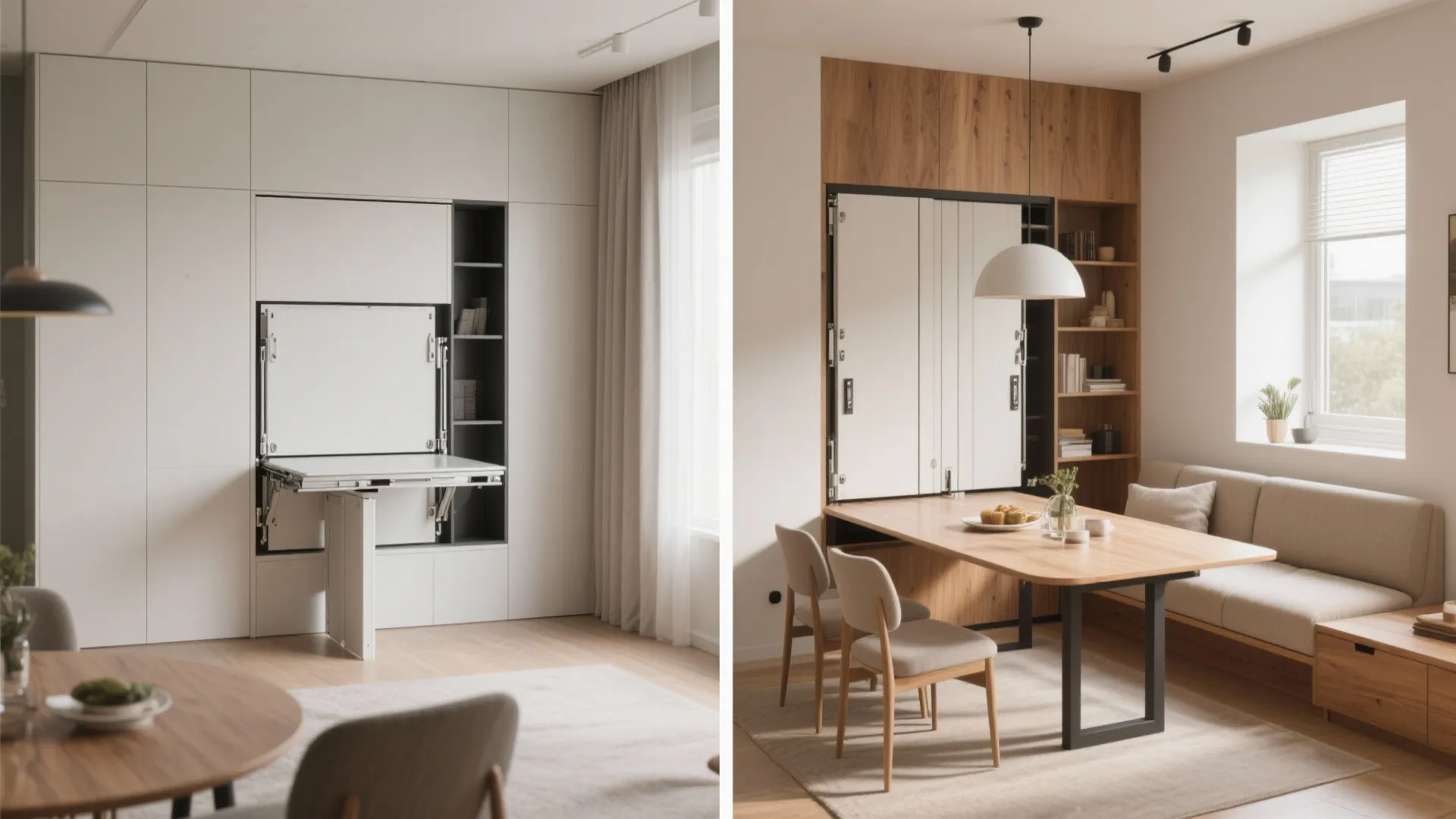 5. Flexible layouts with sliding or foldaway elements