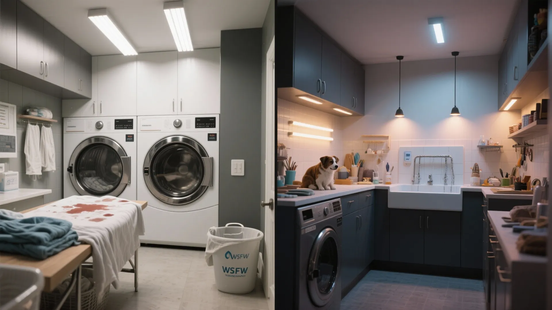 5. Flexible lighting for multi-use laundry rooms