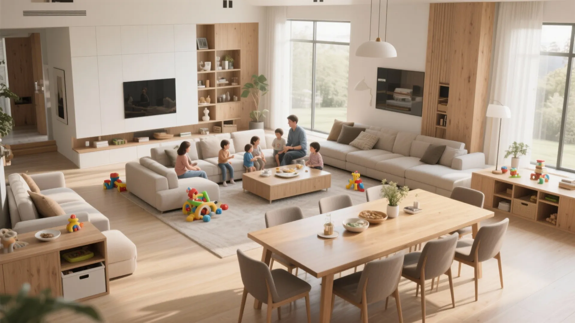 5. Flexible living area layout for large groups