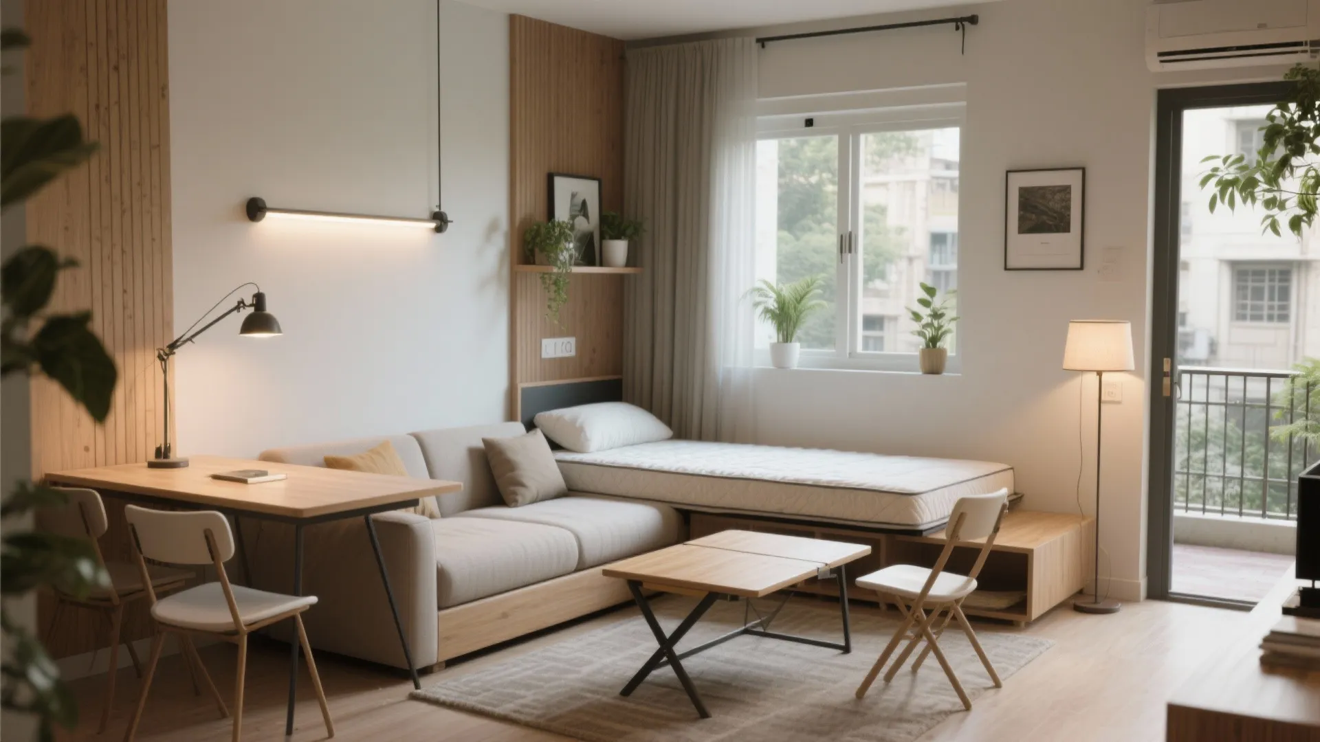 Flexible Living: Sofa Bed + Drop-Leaf Dining