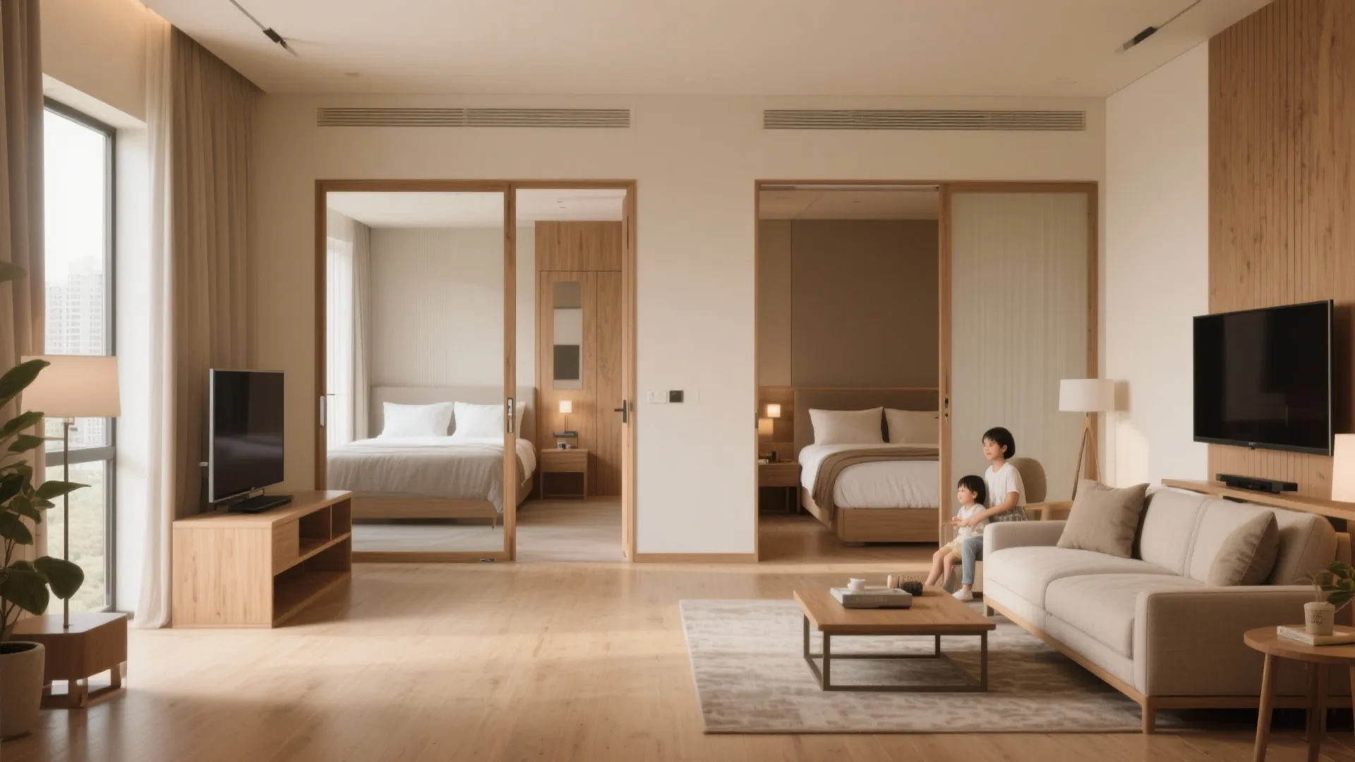 1. Flexible living zones for family trips