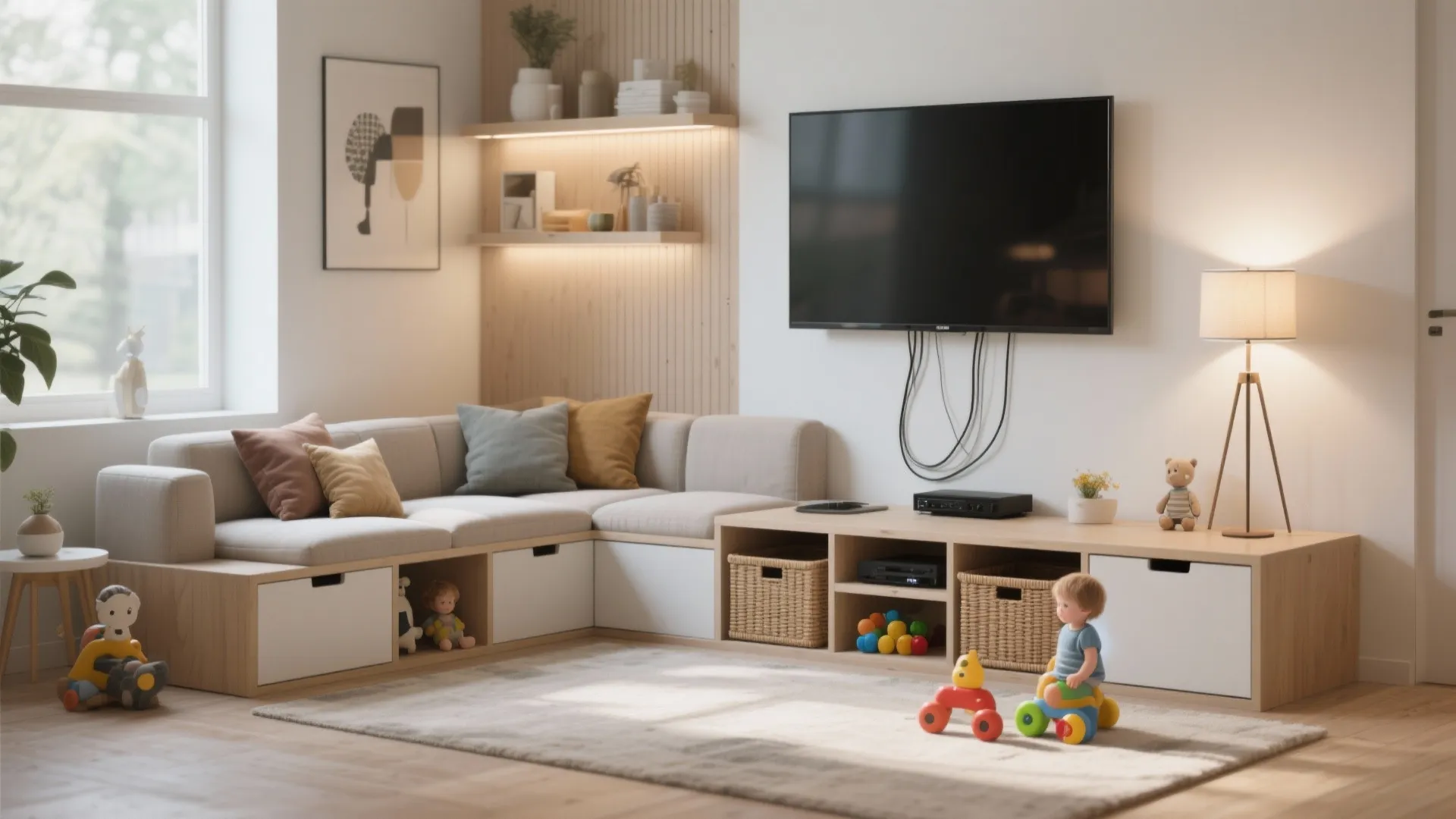 5. Flexible living room that doubles as a media hub