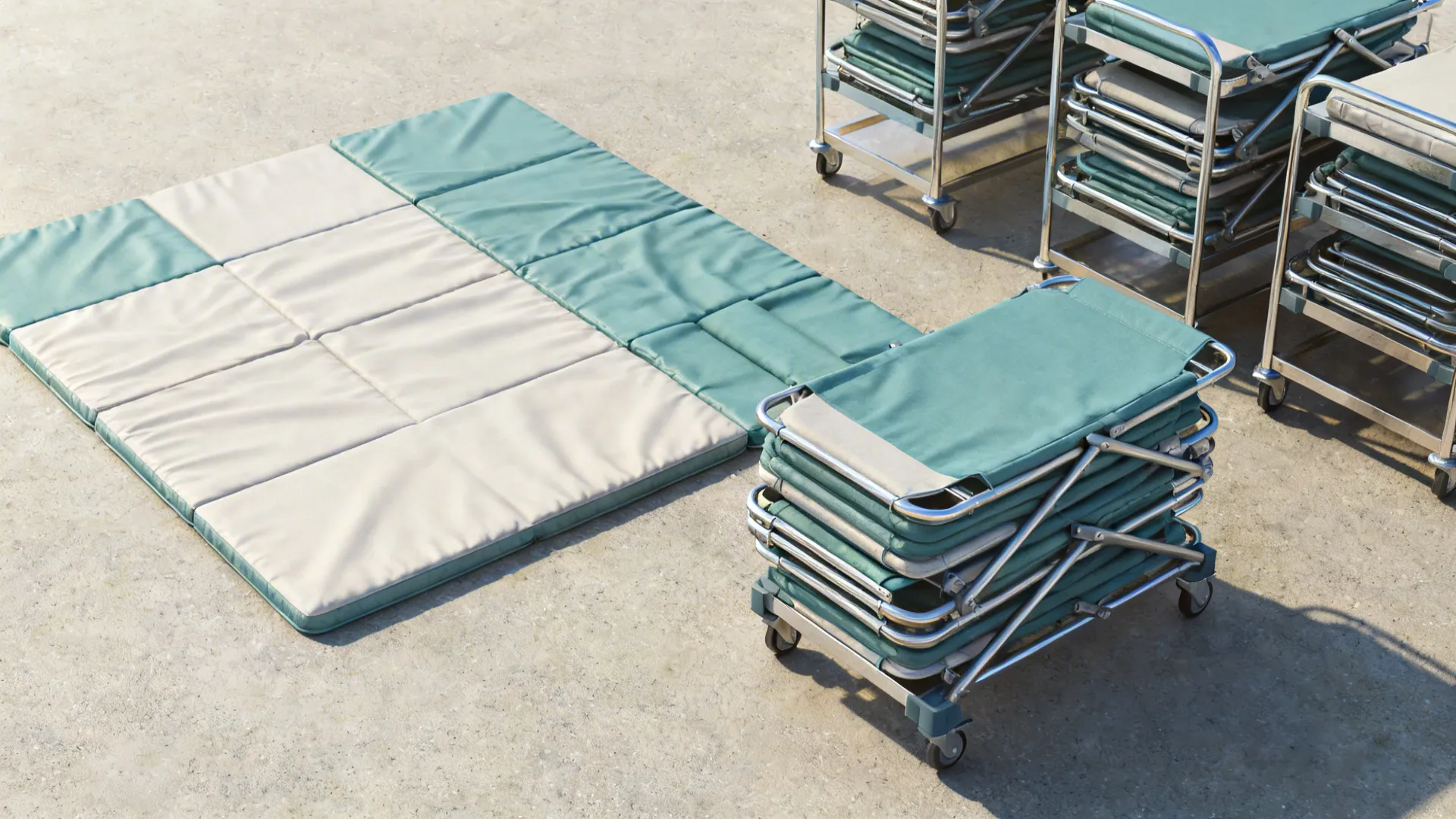 3. Flexible nap solutions (stackable cots & foldaway mats)