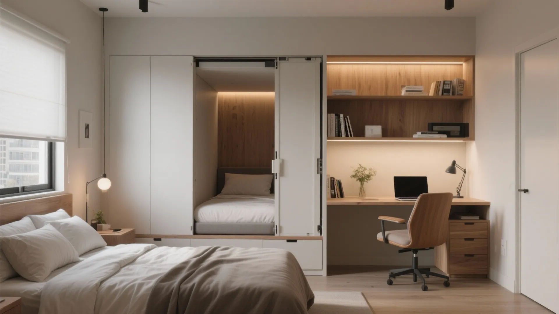 3. Turn One Bedroom into a Flexible Office