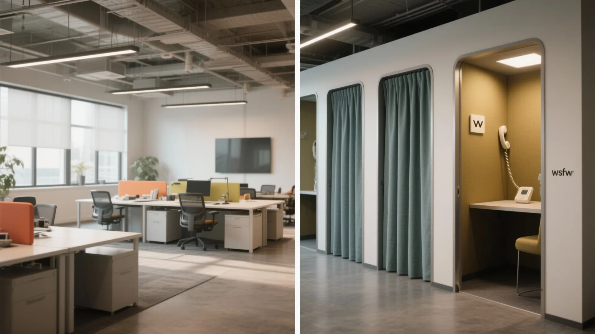 4. Flexible partitions with curtain panels