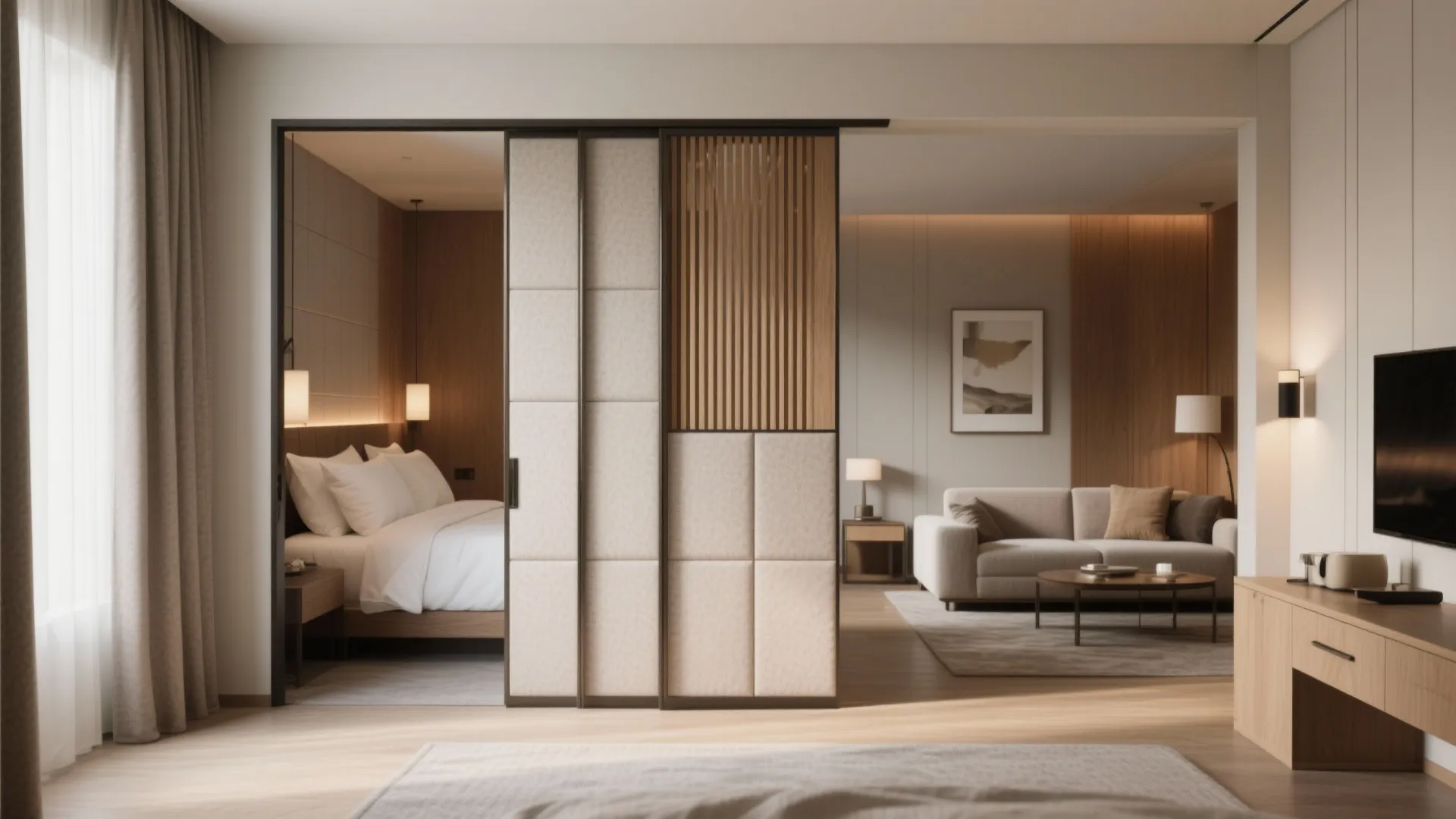 1. Open-plan living with flexible partitions