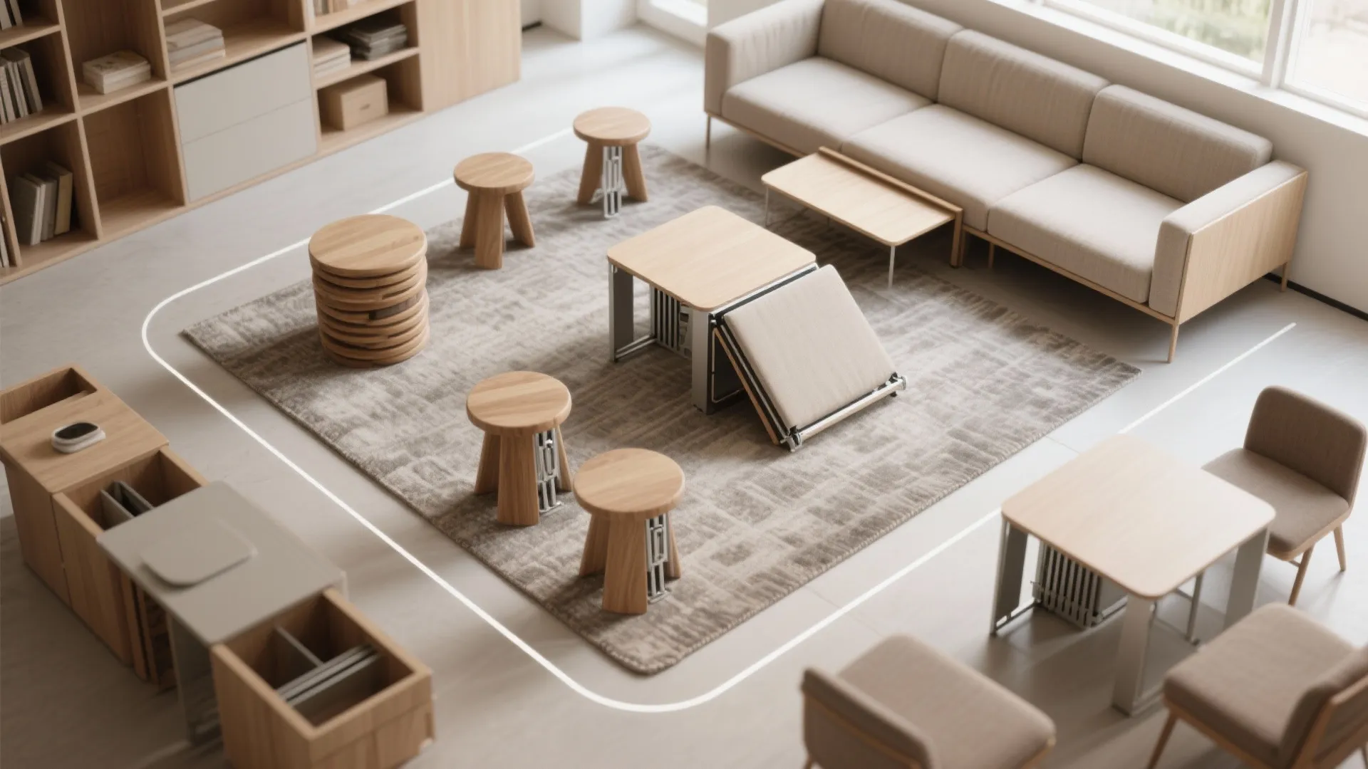 4. Choose Flexible Seating and Foldaway Tables