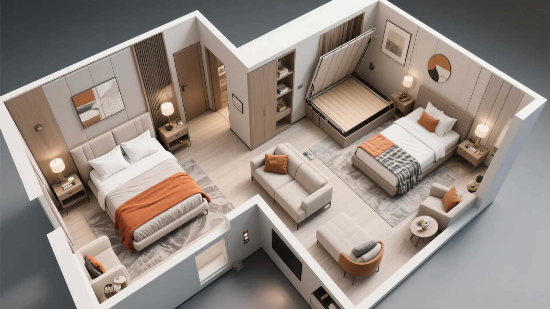 3. Flexible sleeping setups for varying guests