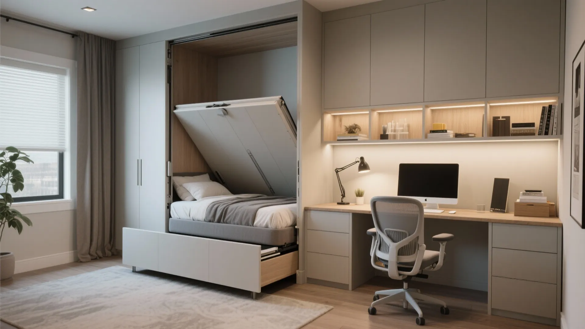 Flexible third bedroom that doubles as a home office