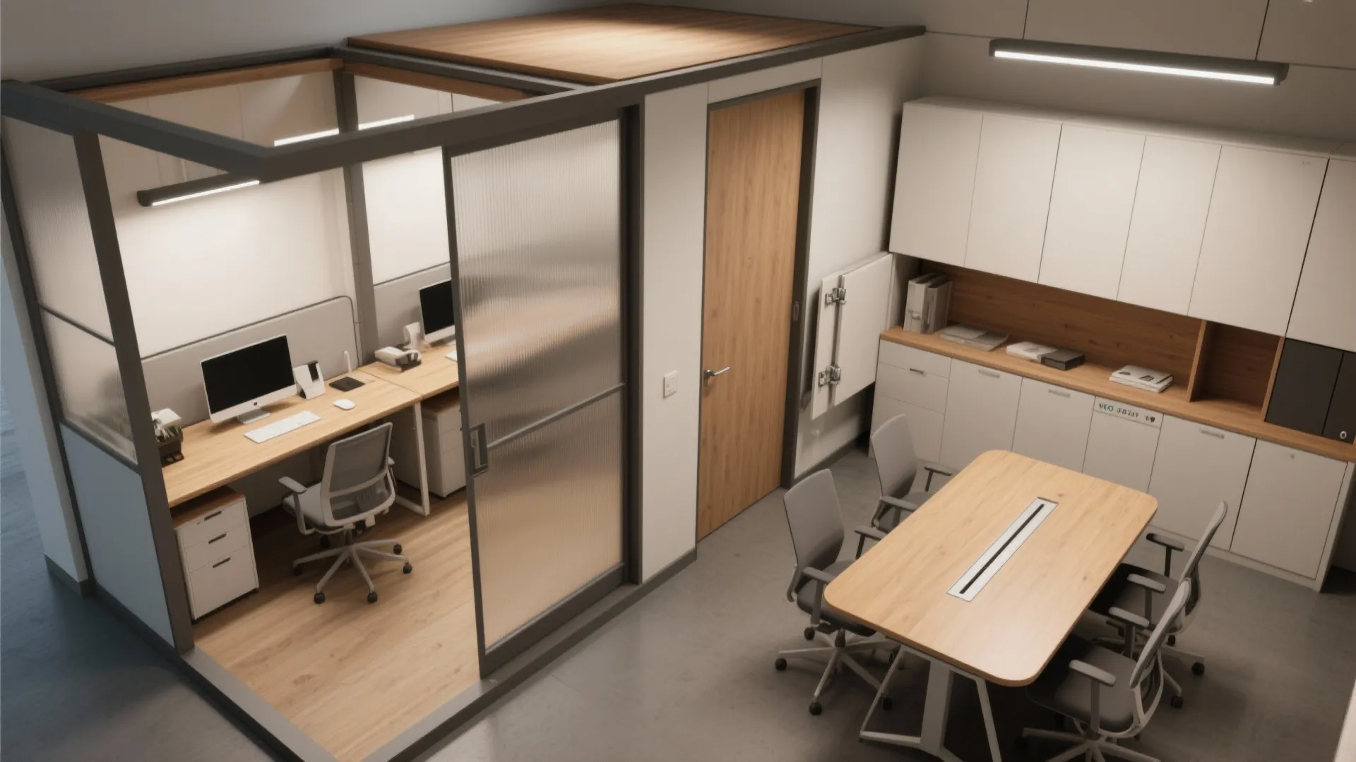 2. Flexible zones with folding and sliding furniture