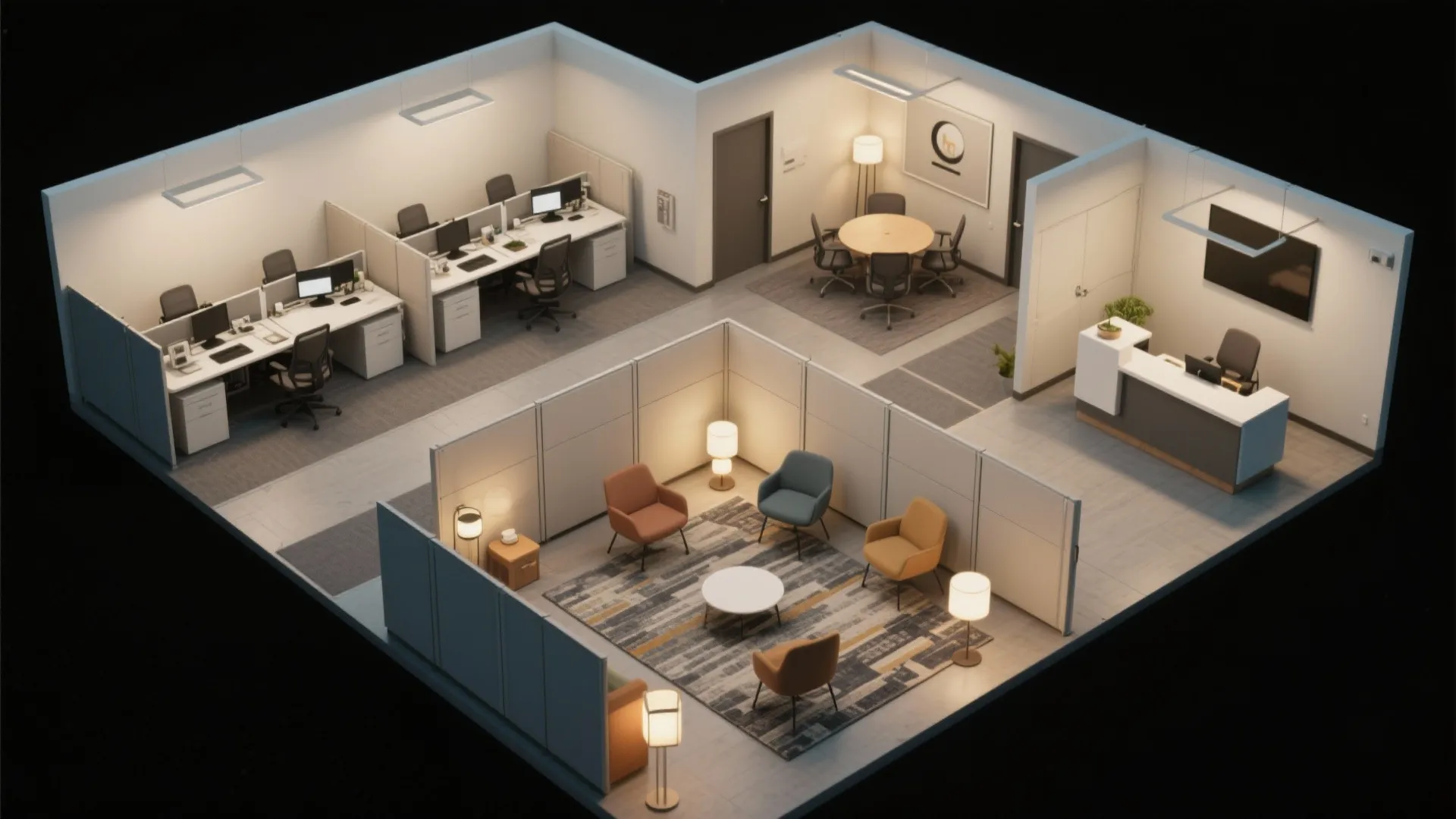 3. Flexible zoning with modular elements