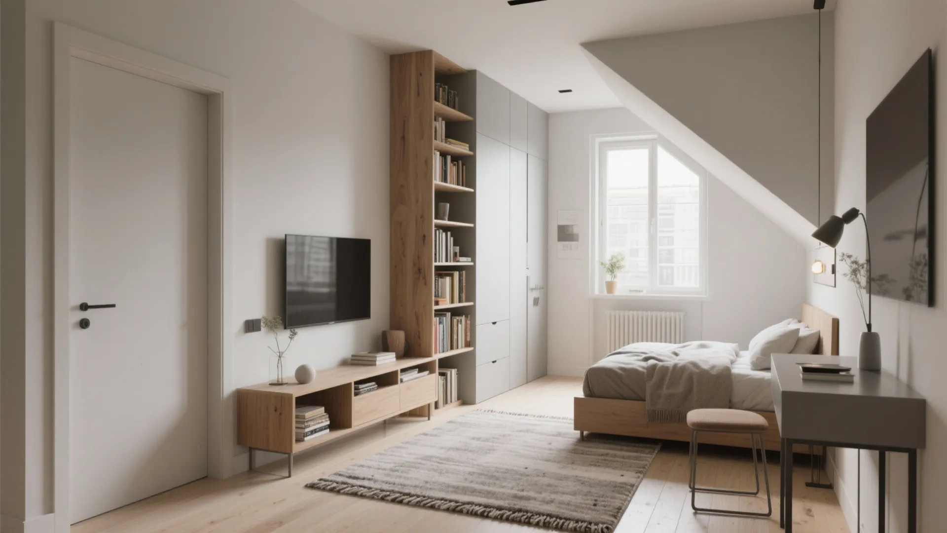 4. Flexible zoning with rugs and furniture placement