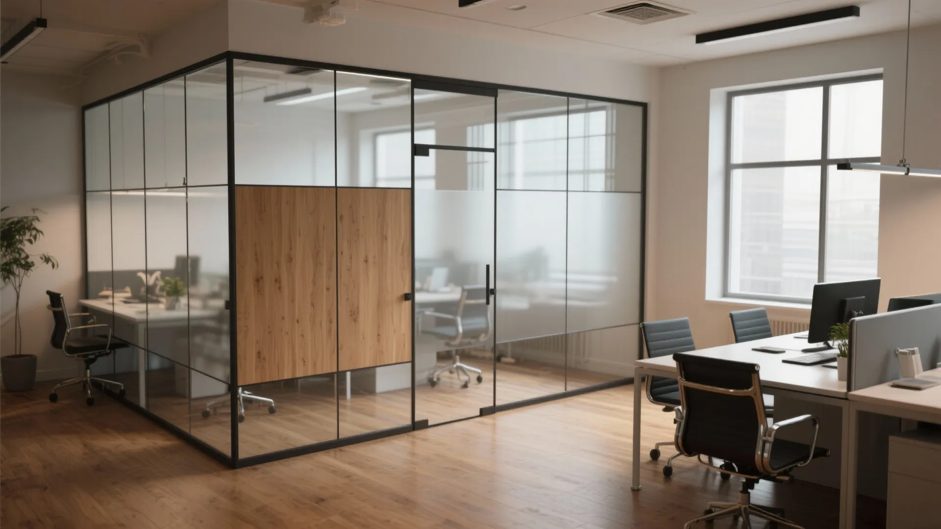 1. Flexible zoning with sliding or translucent dividers