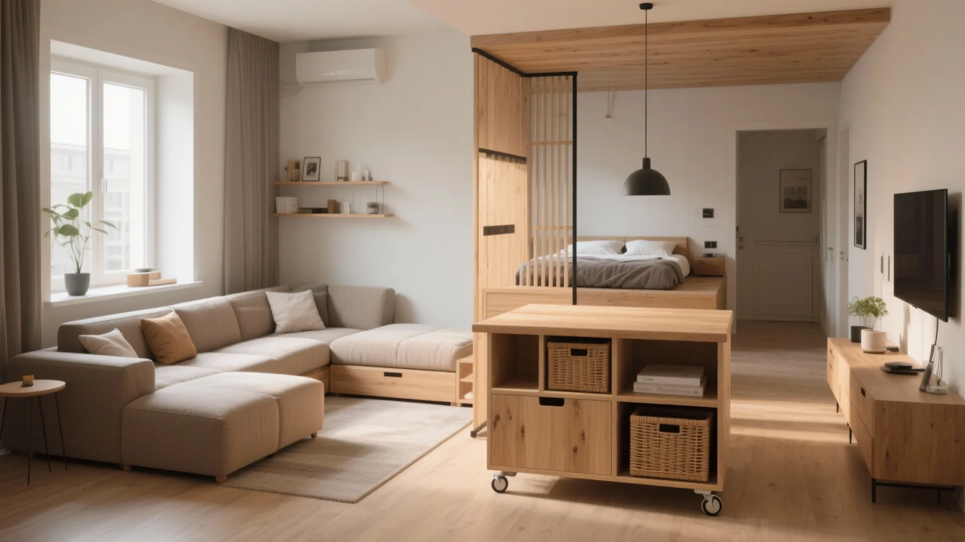 1. Flexible furniture zoning