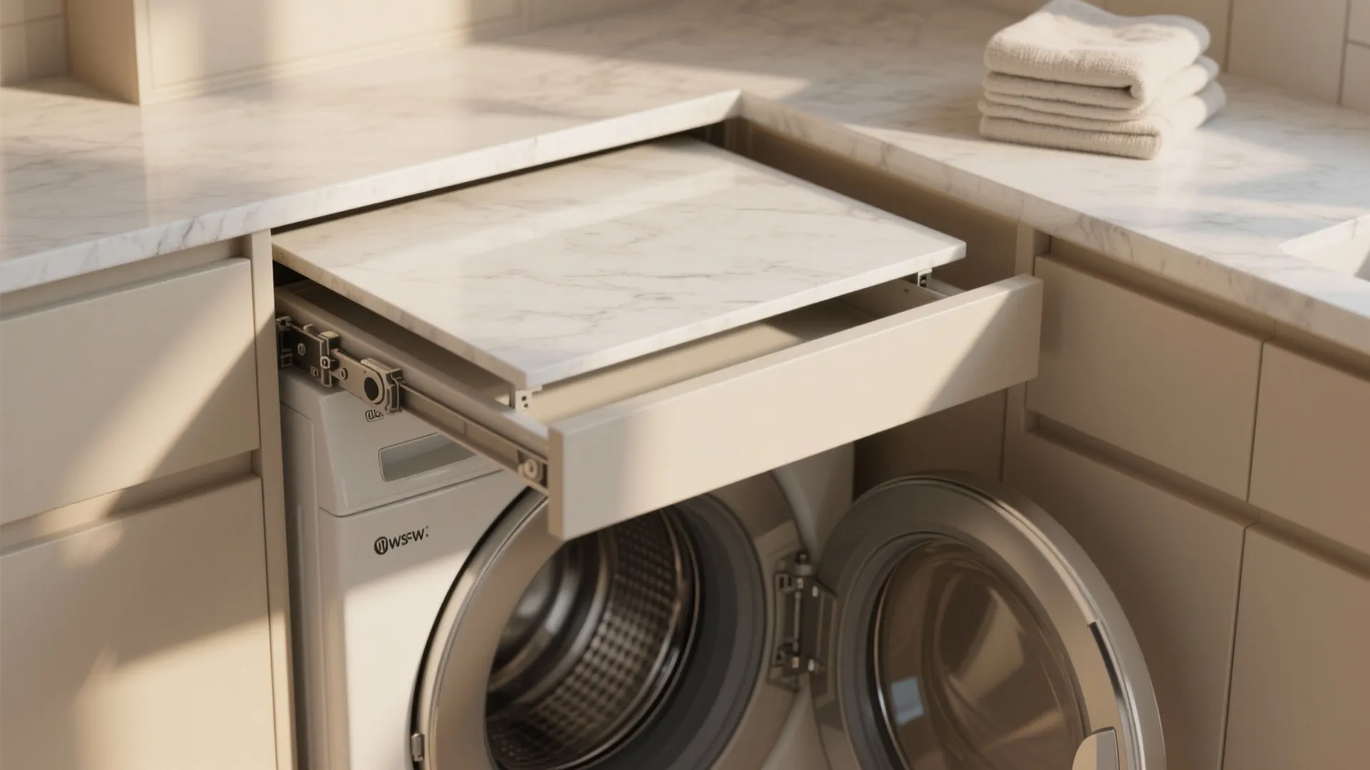 2. Flip-up countertop folding station