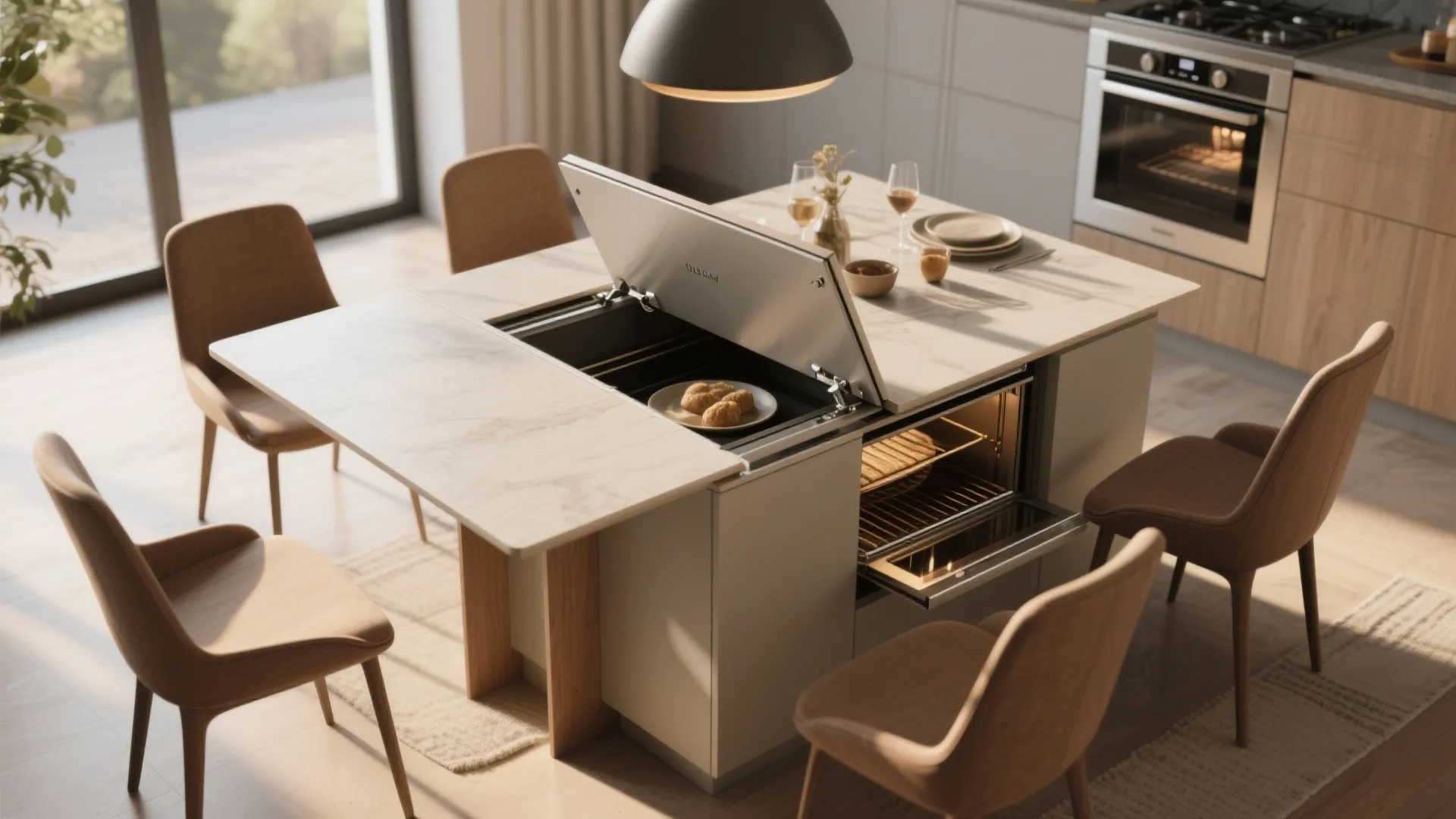 3. Convertible Dining Table + Oven Nook
