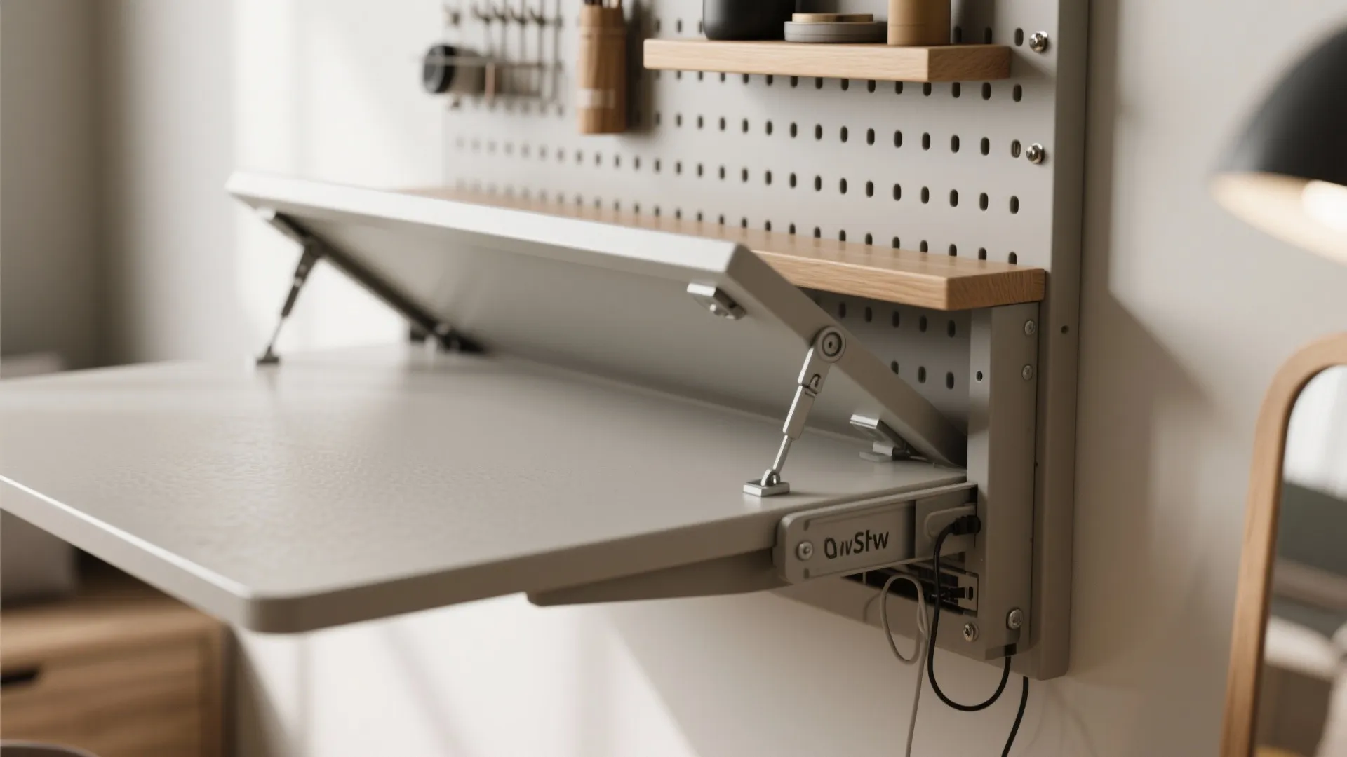 4) Compact work nook that vanishes after hours