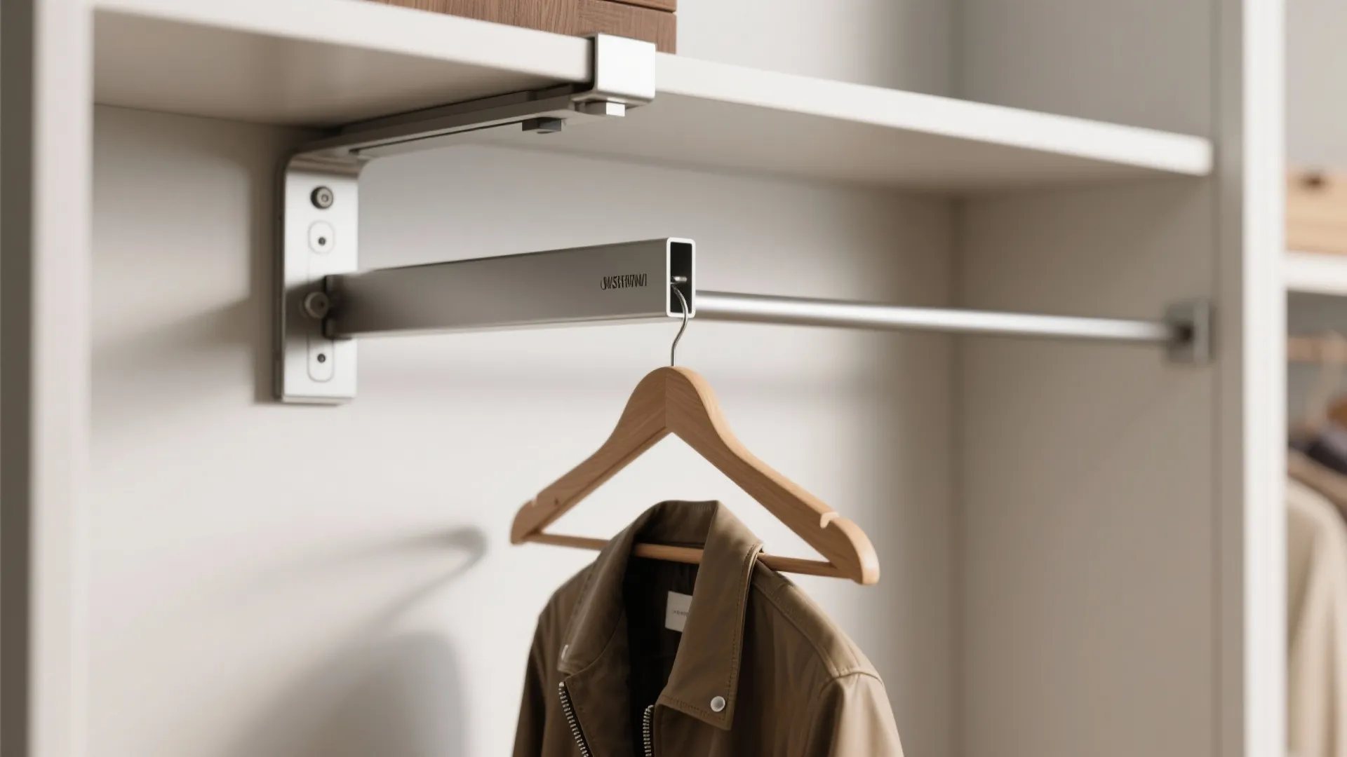 2. Slim flip-down hangers and valet rods