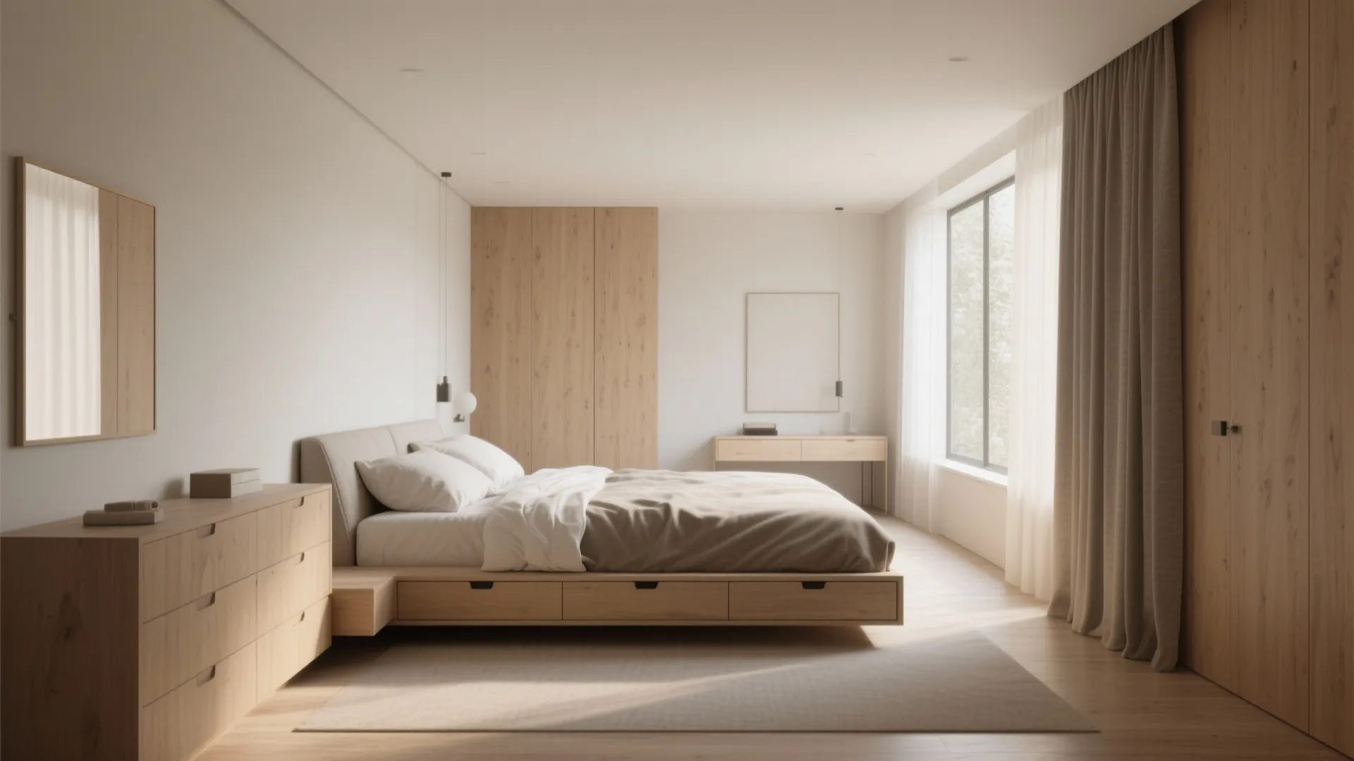 1. Float the Bed Along the Long Wall