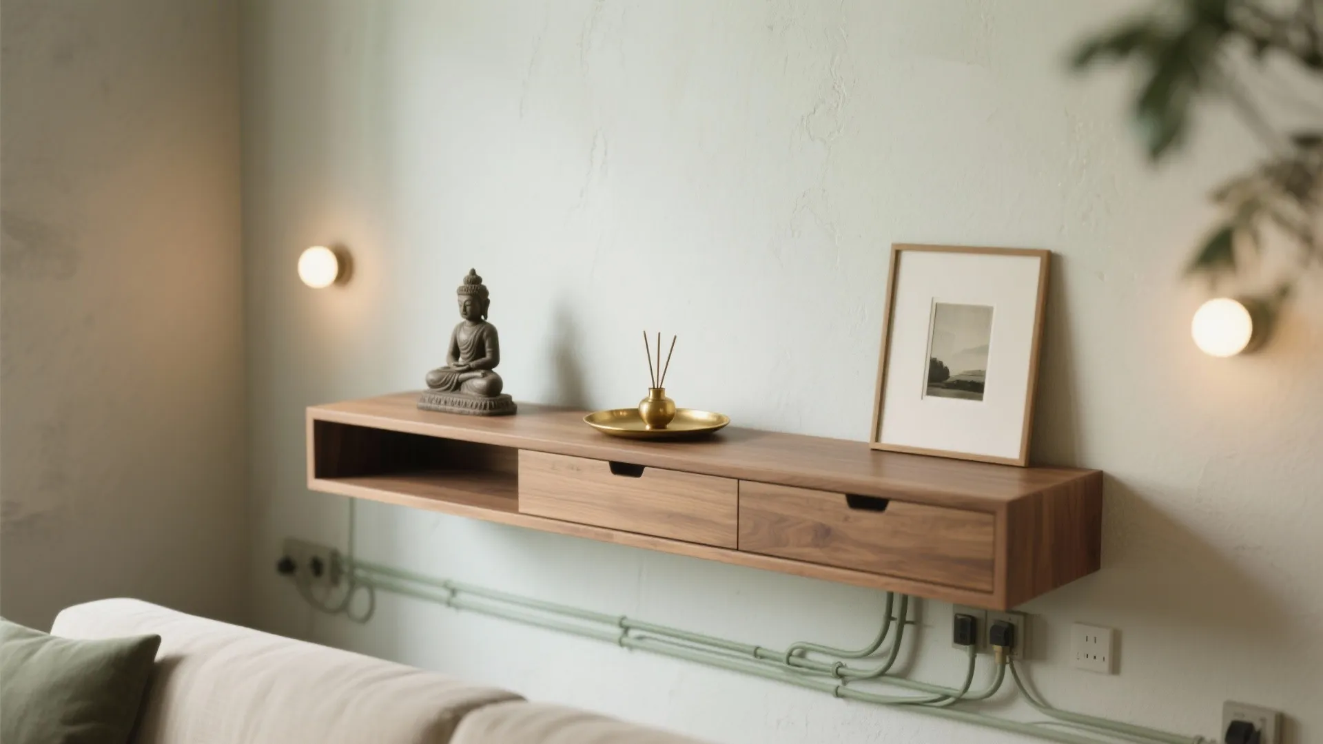 Minimalist Floating Altar with Hidden Storage
