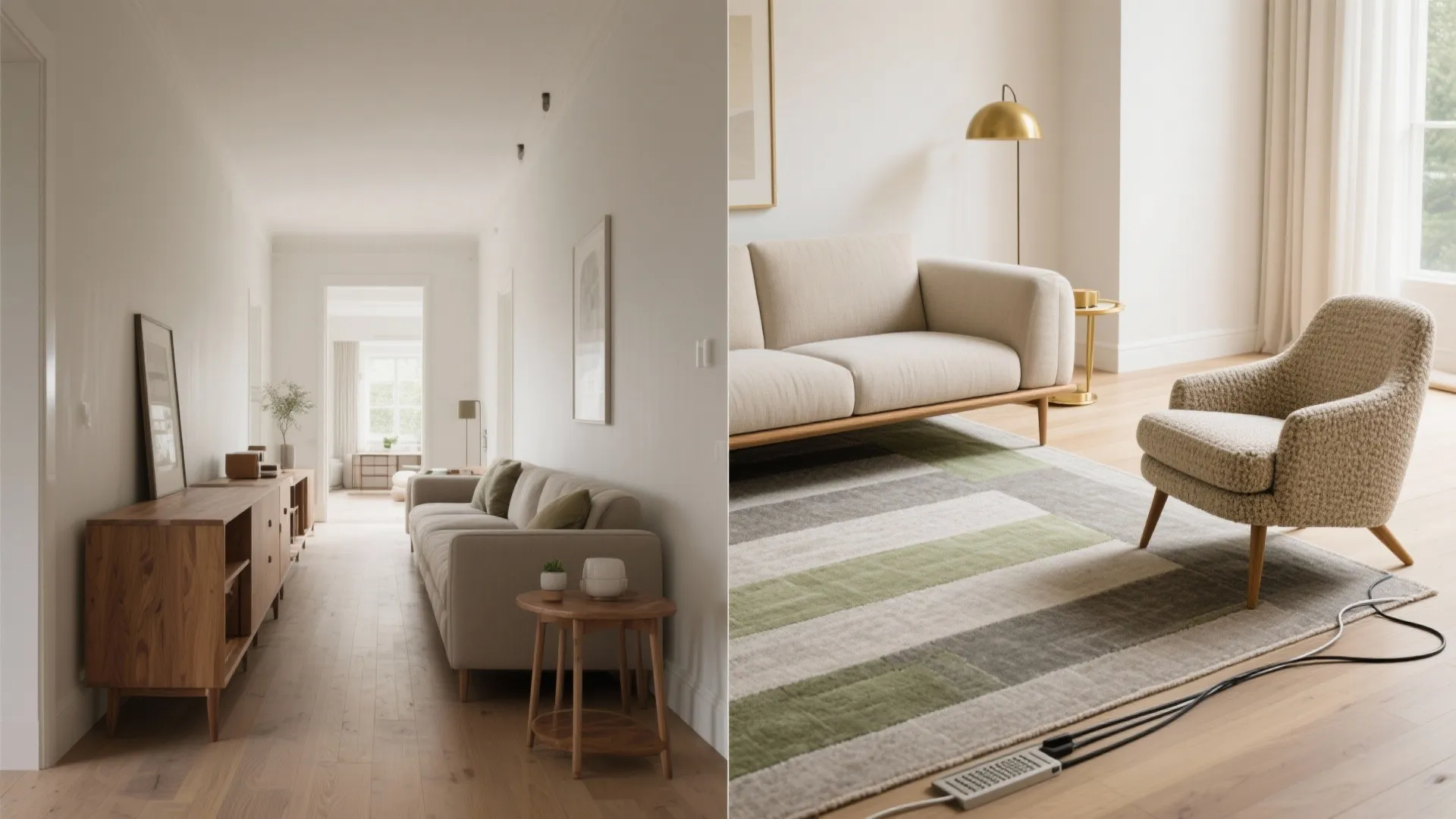 [
  {
    "url": "https://coohom-biz-sg-s3.coohom.com/ins/static/article/float-angle-bna-1759152862587005200.jpg",
    "alt": "Side-by-side living room views showing a beige sofa wooden cabinet striped rug and floor lamp"
  }
]