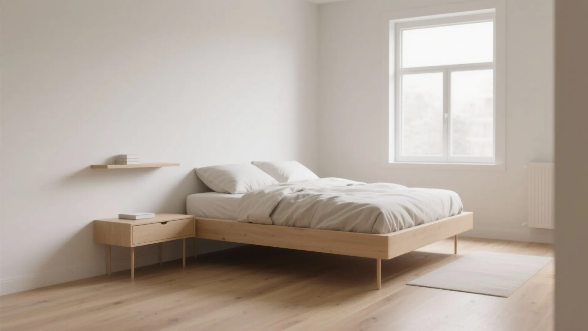 1. Float the bed to create walking space