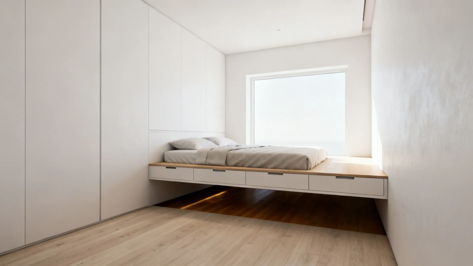 1. Float the bed to free the floor