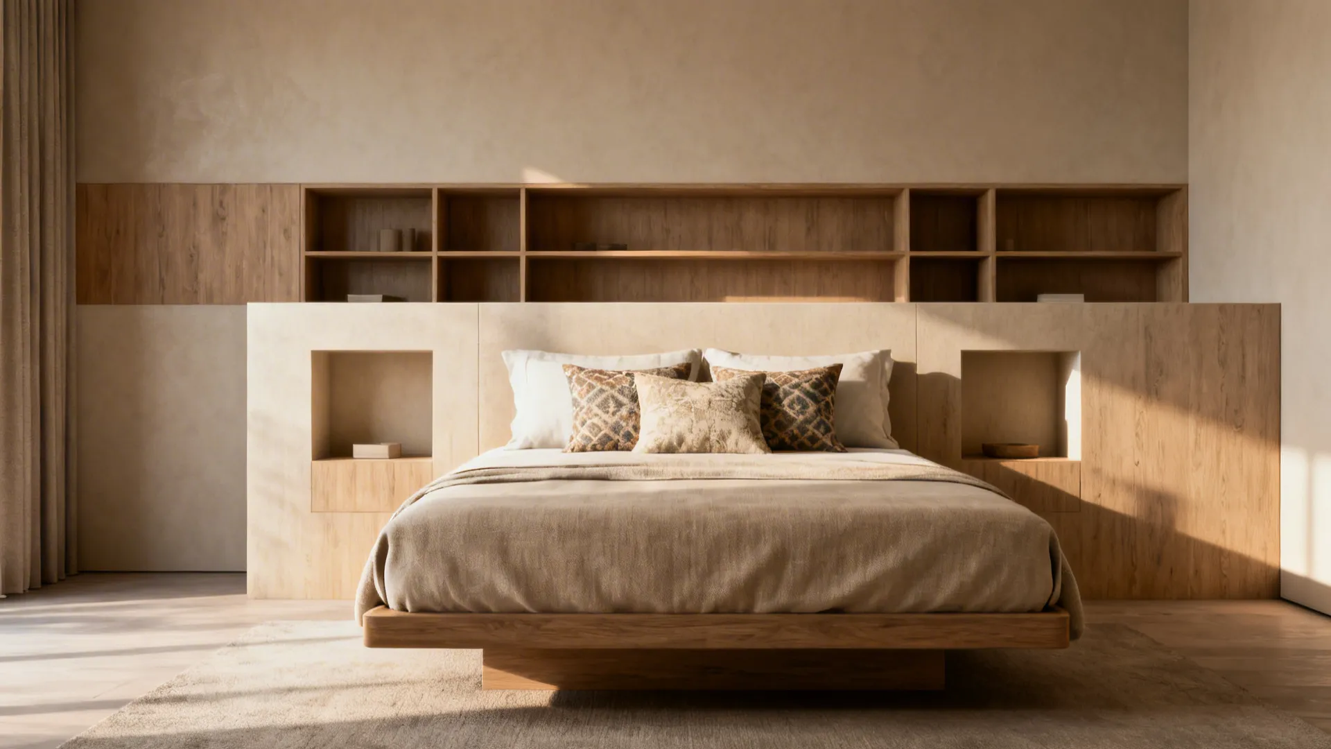 1. Float the Bed Against a Partial Wall