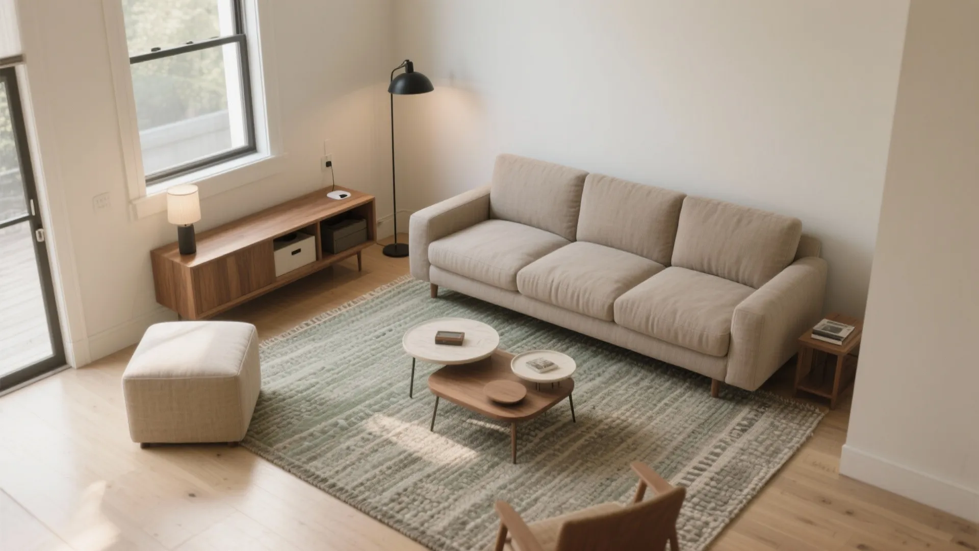 1) Float the furniture and define micro-zones