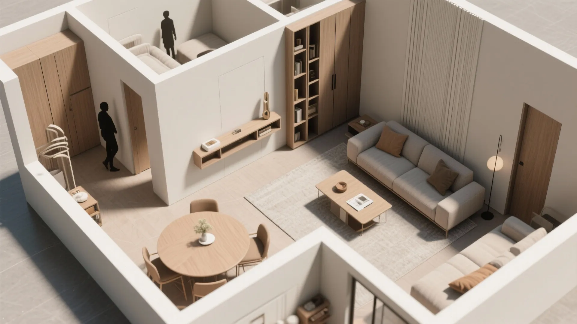 5. Float furniture and define walkways