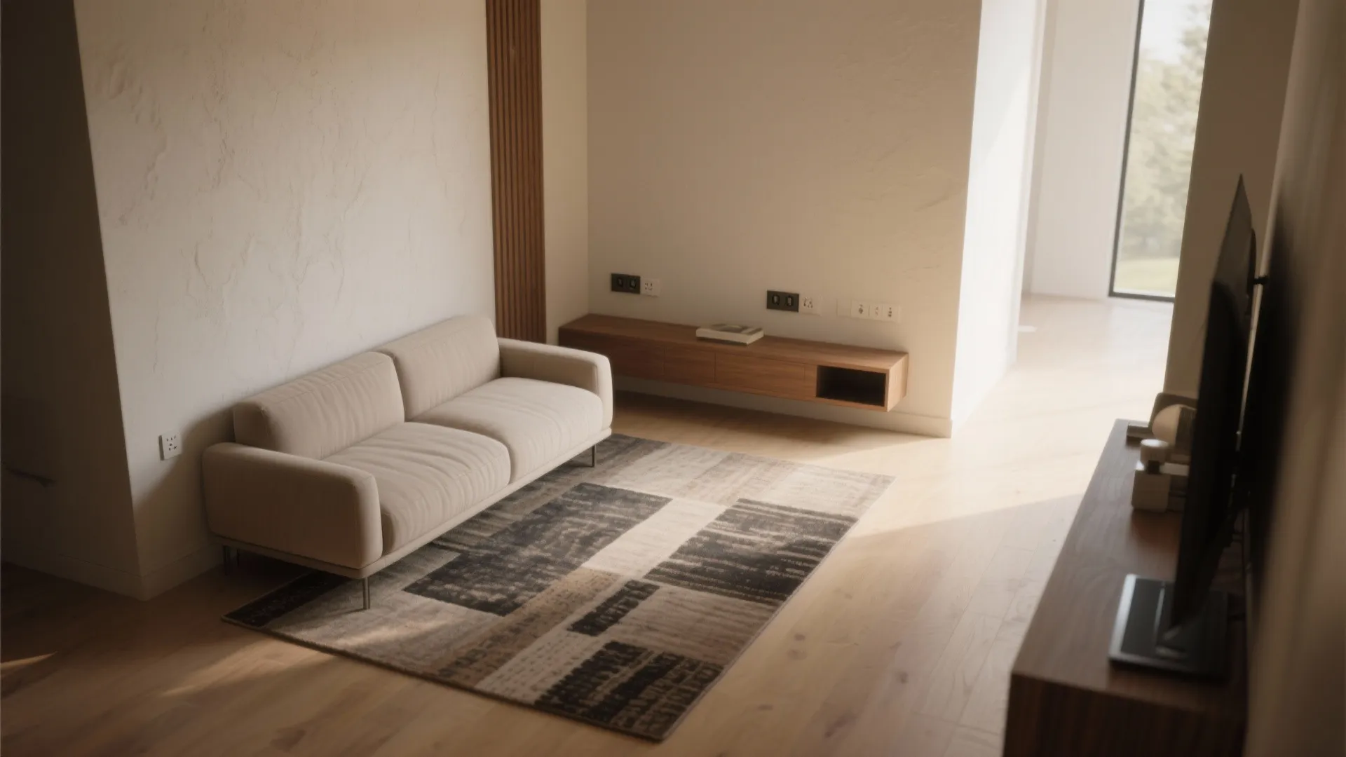 2. Float it off the wall to create a walking lane