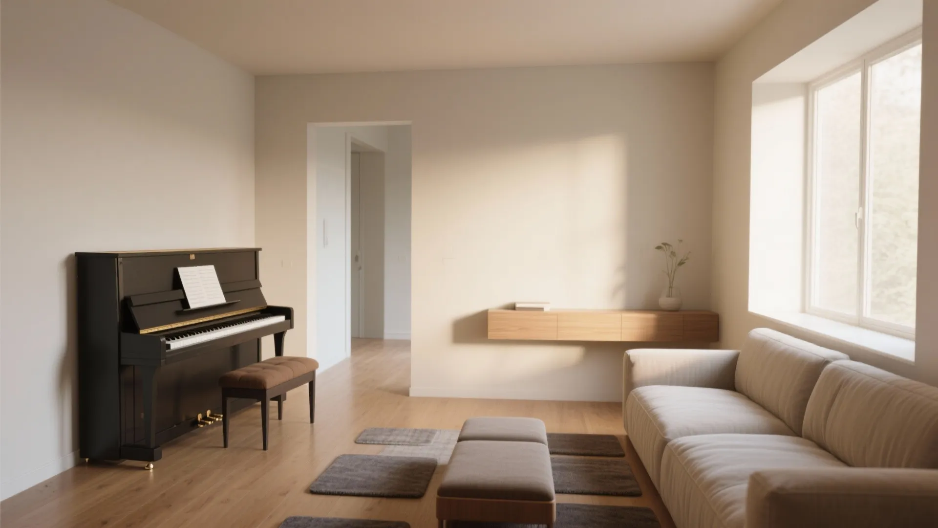 2. Float it against a short wall to open sightlines