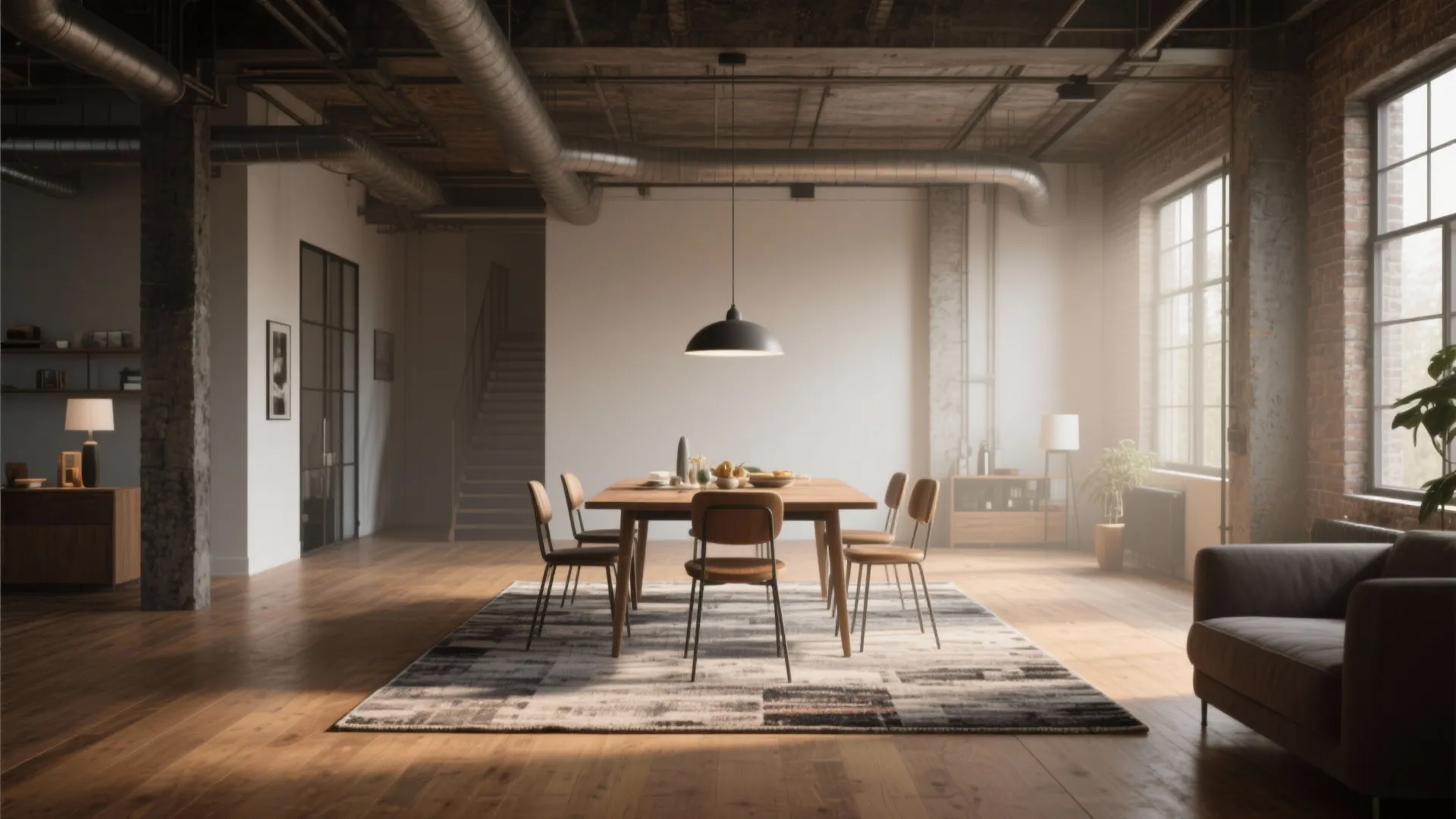 5. Float the rug for flexible seating