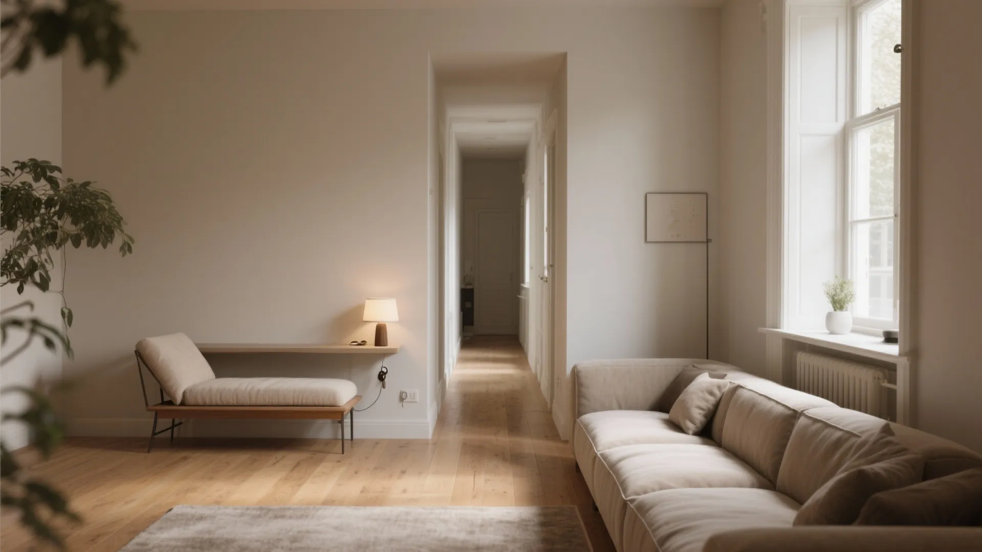 1. Float the sectional to create traffic flow