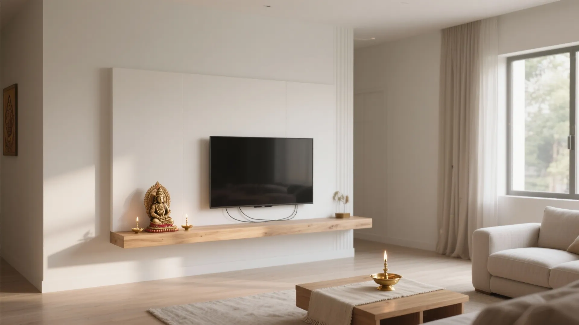 Minimalist Floating Pooja Shelf