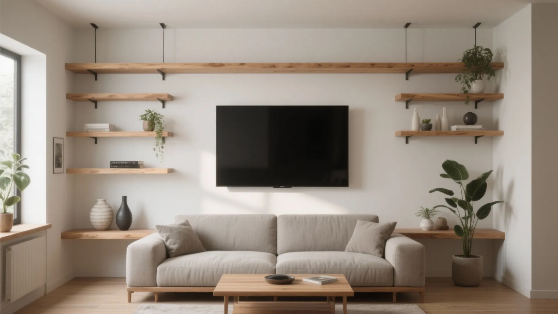 Minimalist Floating Wooden Shelves