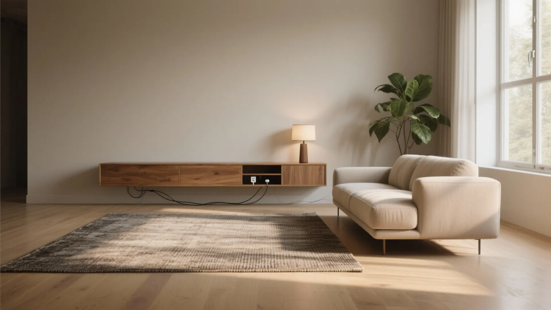 1. Float the sofa to open sightlines