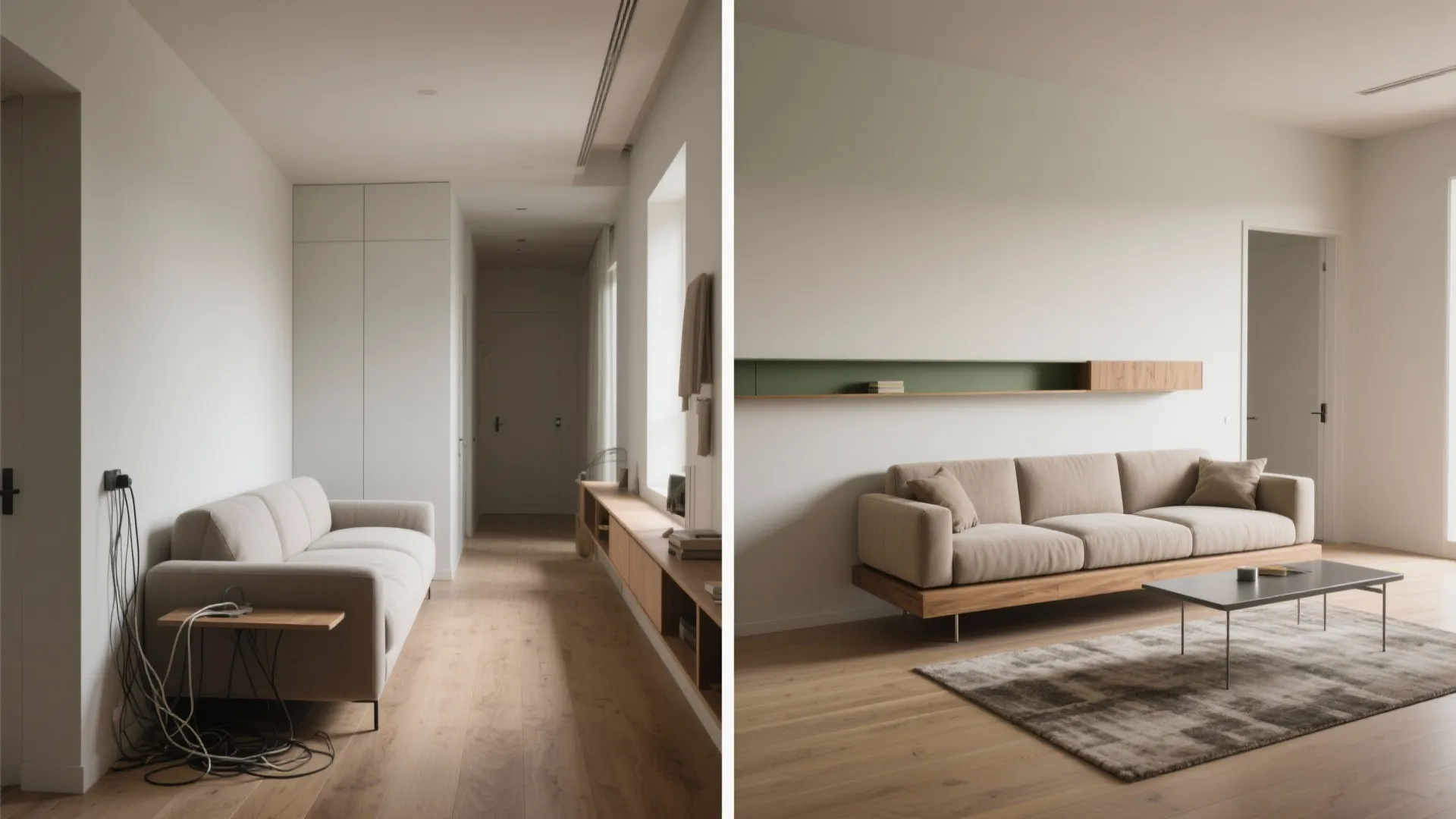 3) Floating furniture to reveal circulation