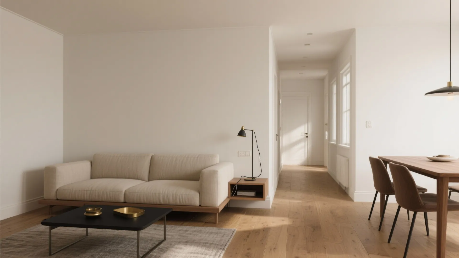 Float the Sofa and Use a Narrow Console